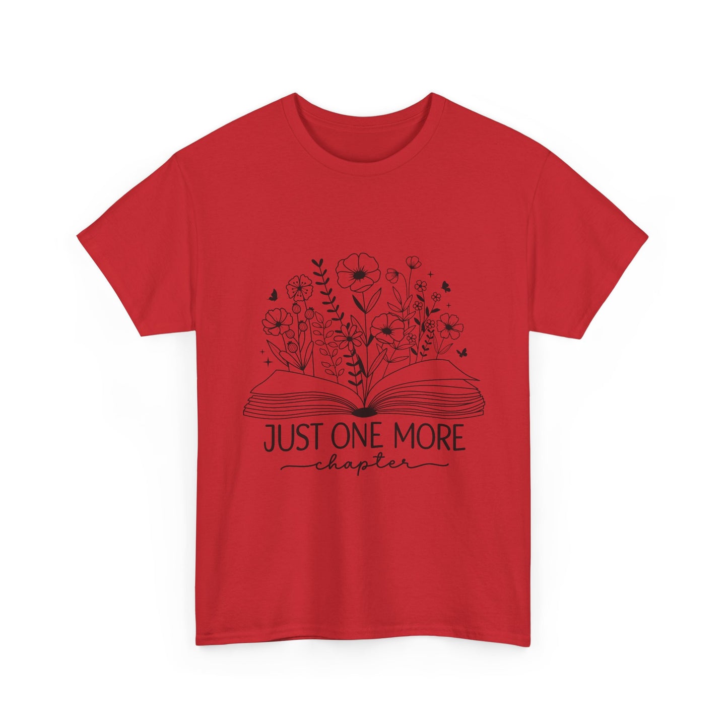 Reading T-Shirt — "Just One More Chapter" Floral Booklover Tee