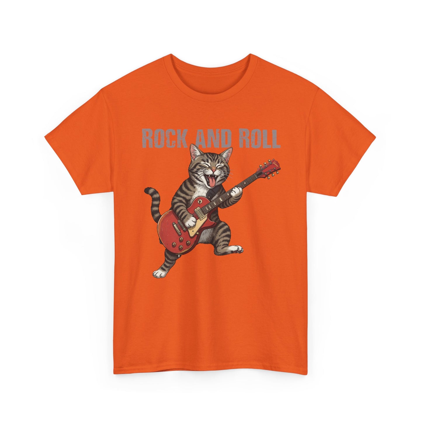 Rock and Roll Cat T-Shirt — Vintage Guitar Kitty Graphic Tee