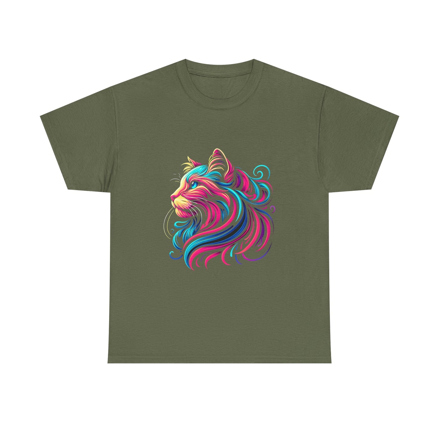 Cat T-Shirt — Colorful Swirl Cat Art Tee