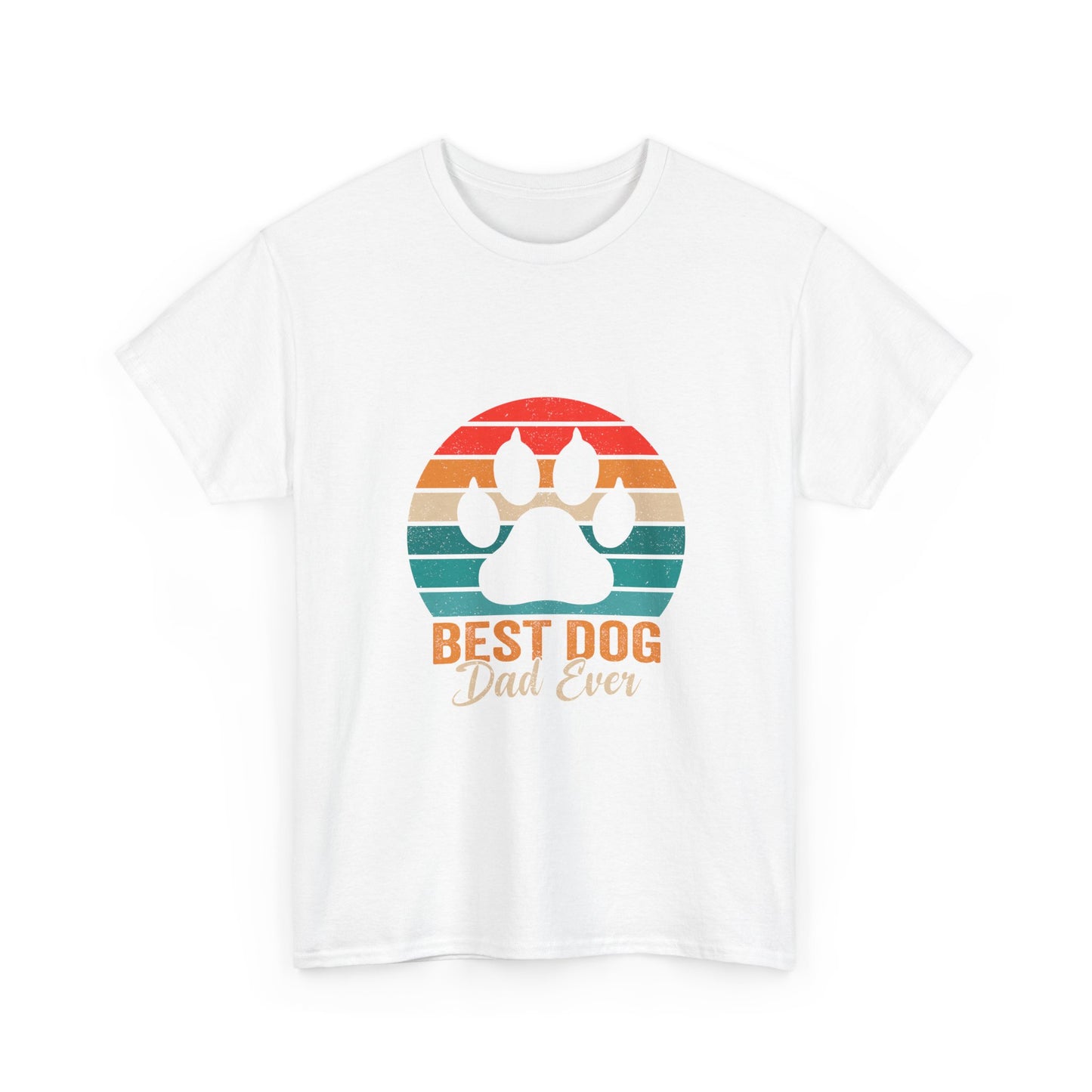 Best Dog Dad Ever T-Shirt — Retro Paw Print Tee for Dog Lovers