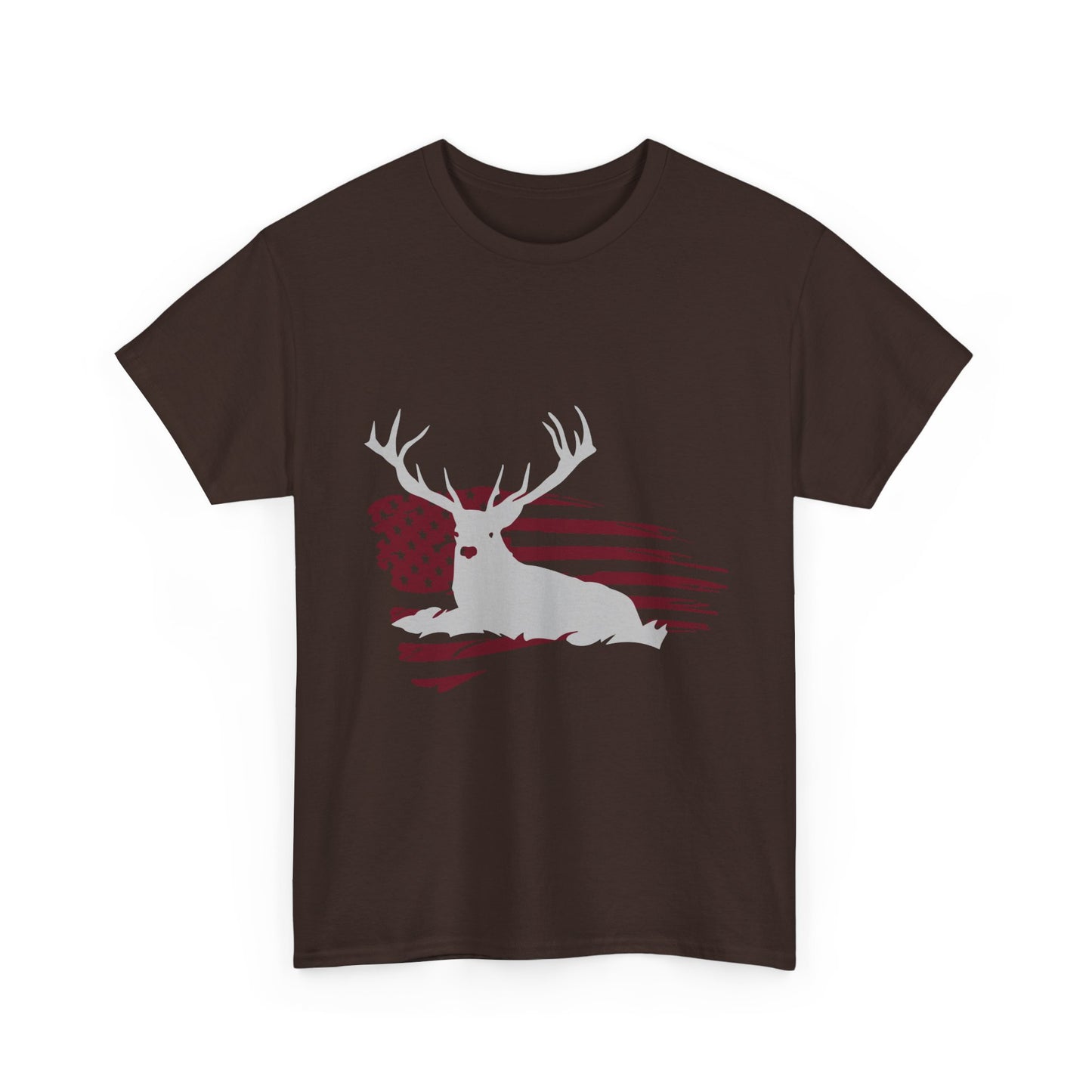 Patriotic Deer Flag T‑Shirt – American Hunting Graphic Tee