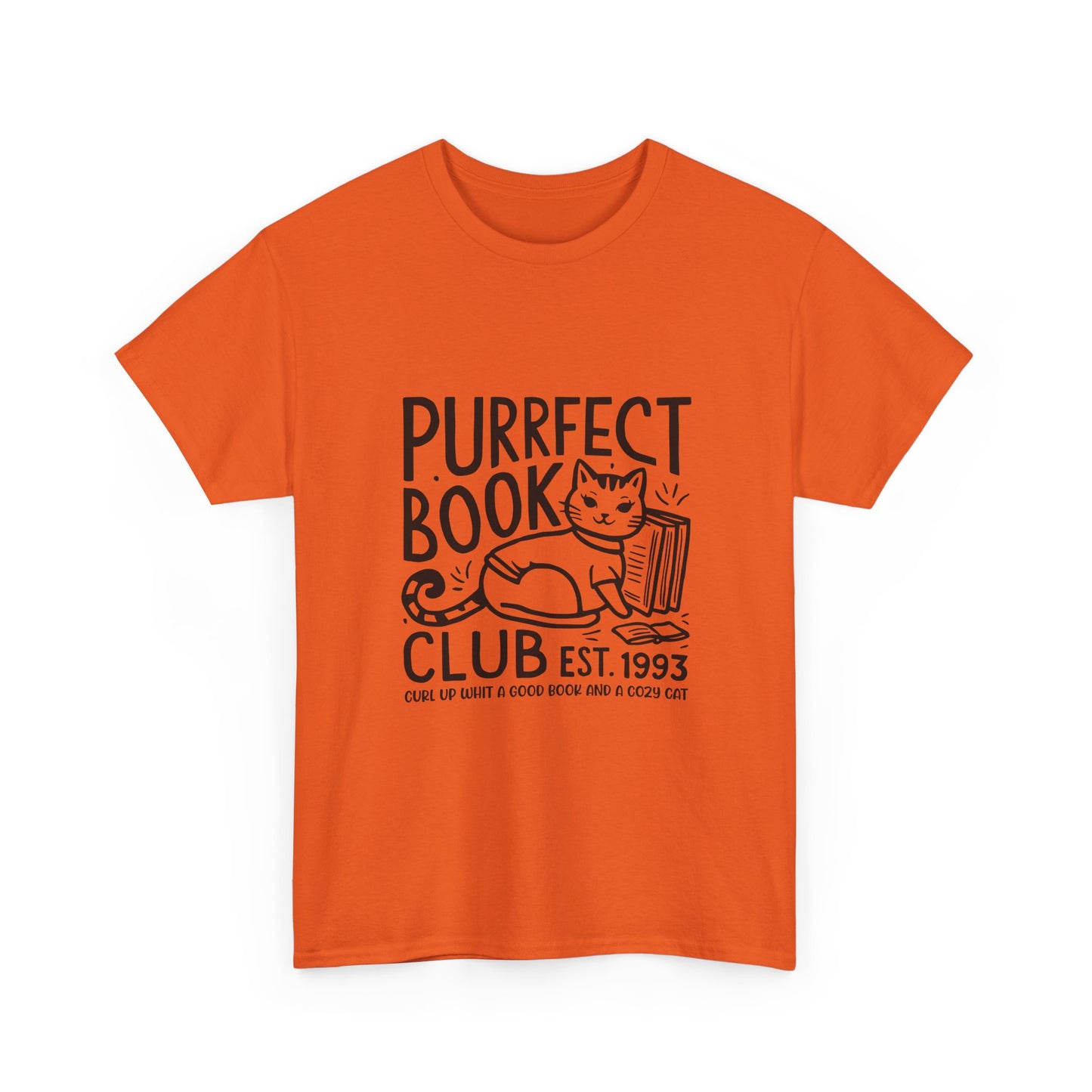 Purrfect Book Club T-Shirt — Cute Cat & Books Graphic Tee for Readers