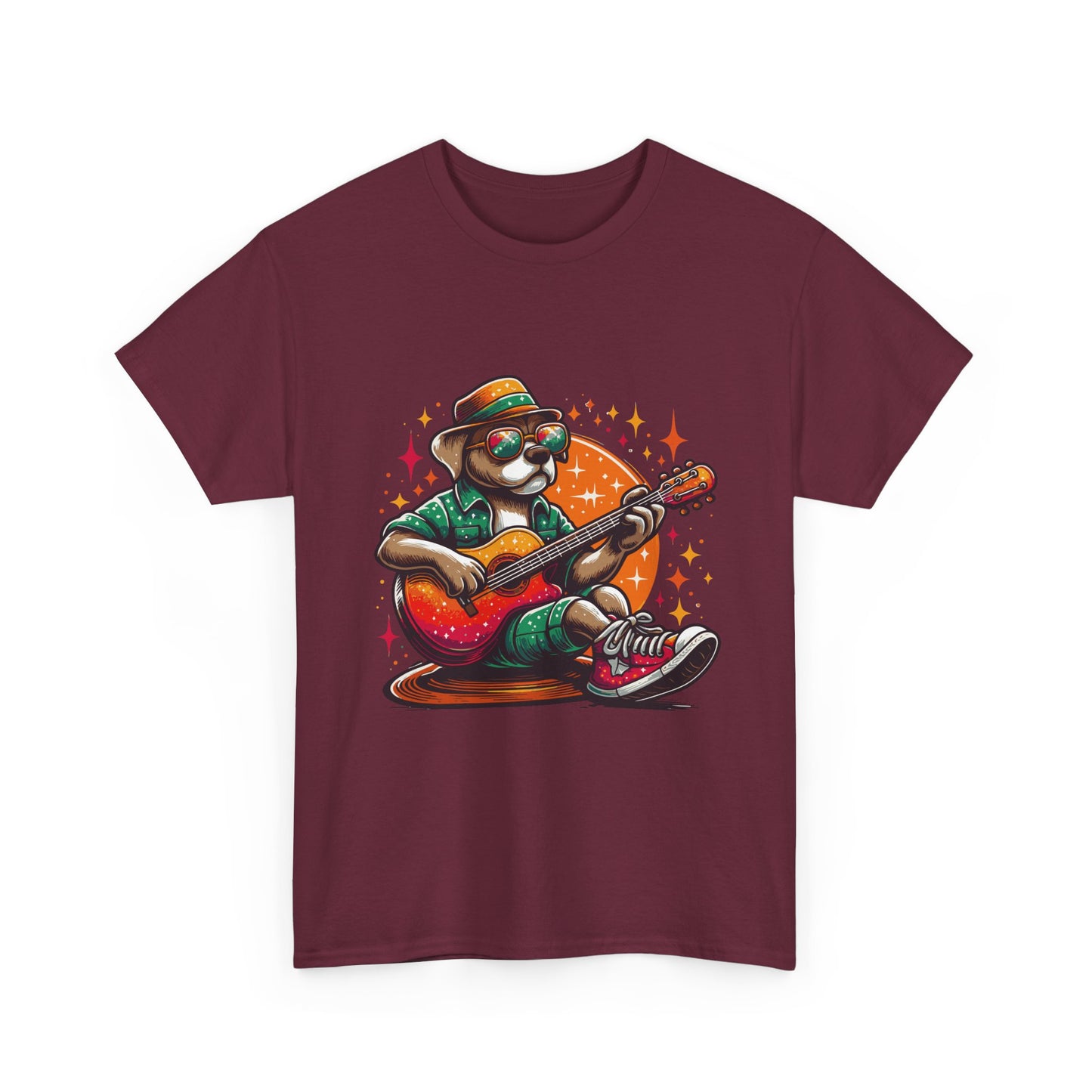 Dog Playing Guitar T‑Shirt — Retro Chill Music Tee for Guitar Lovers
