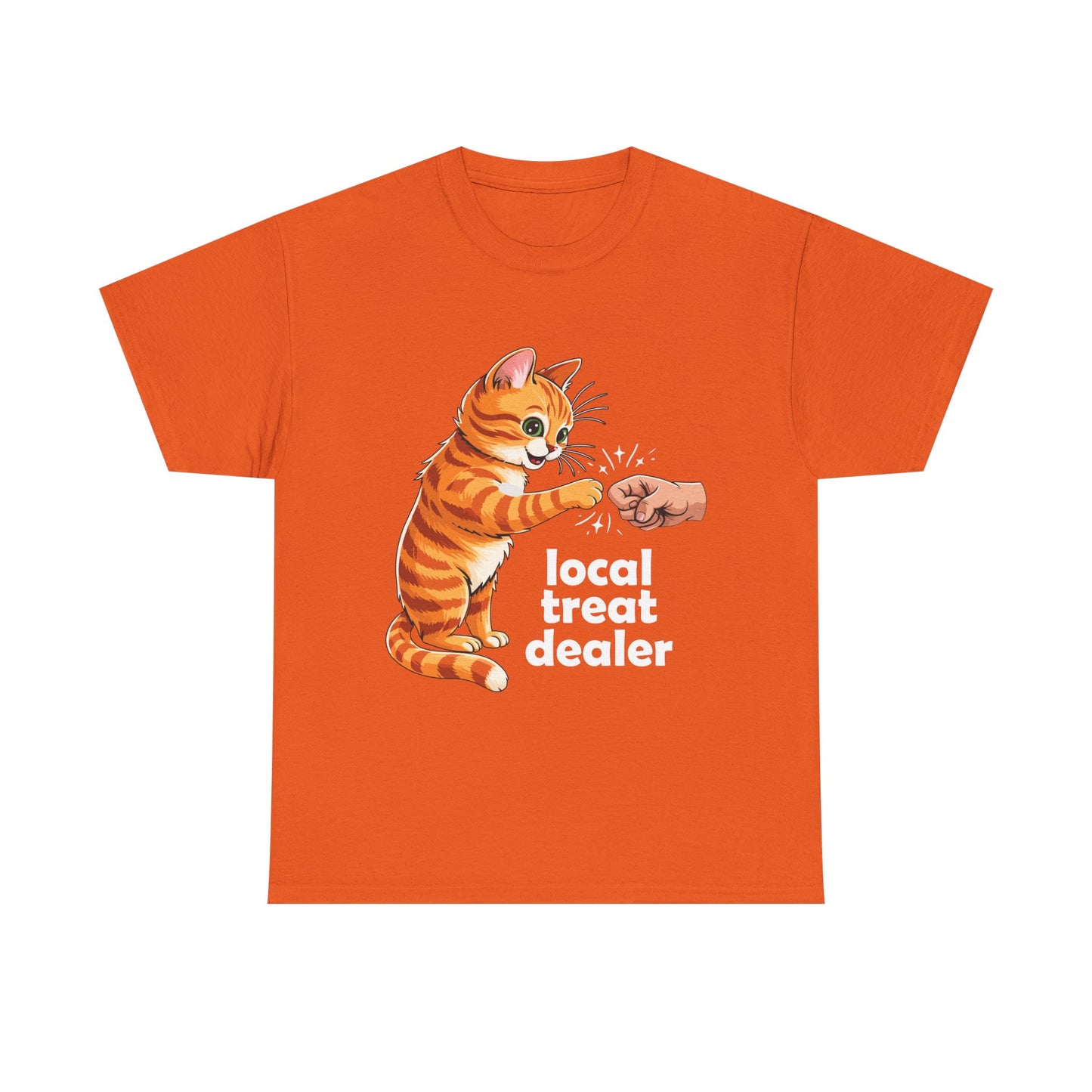 Cat T-Shirt — "Local Treat Dealer" Cute Ginger Kitty Fist Bump Tee