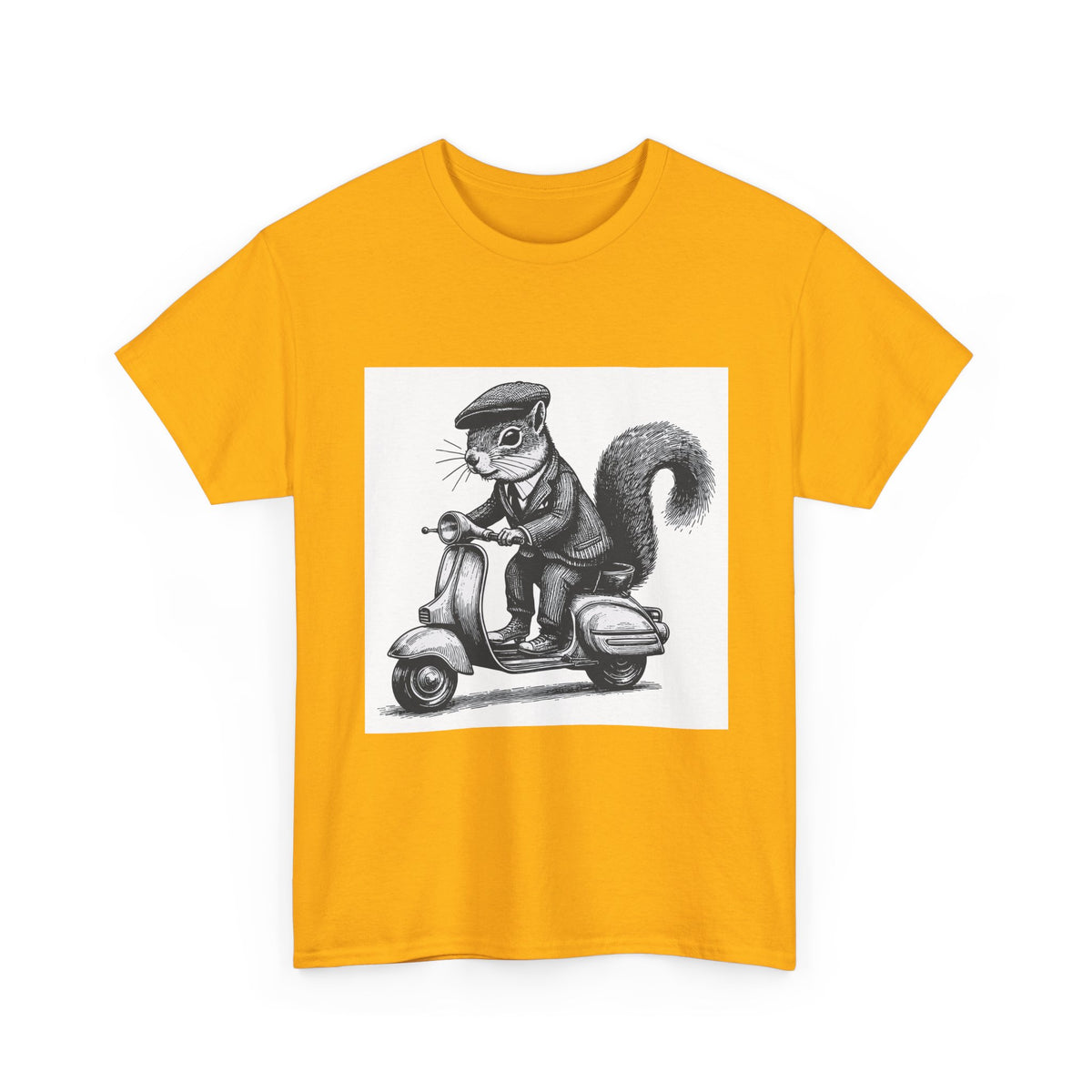 Squirrel on Scooter T-Shirt — Retro Riding Animal Tee