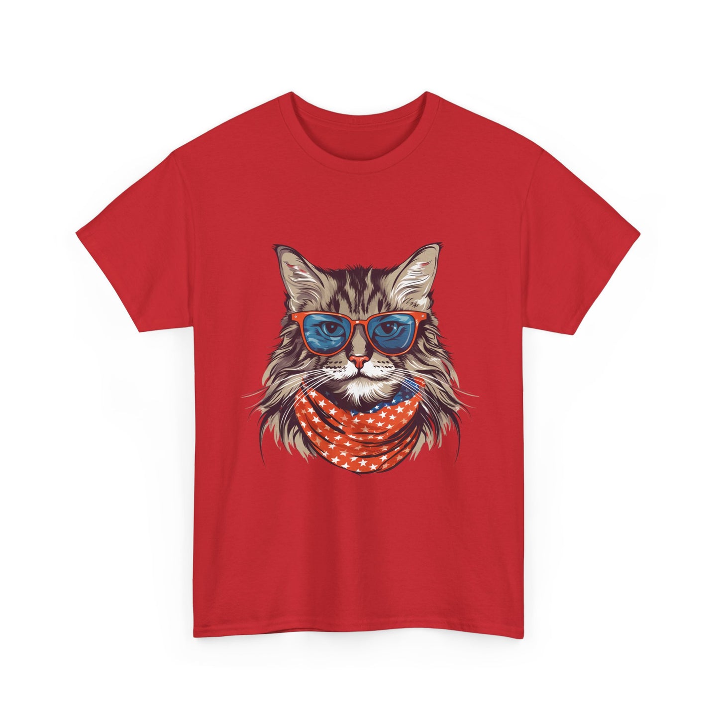 Cat with Sunglasses & Bandana T-Shirt — Cool Retro Cat Graphic Tee