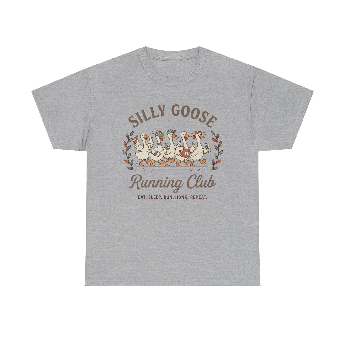 Silly Goose Running Club T‑Shirt — Funny Runner Tee (Eat. Sleep. Run. Honk. Repeat.)