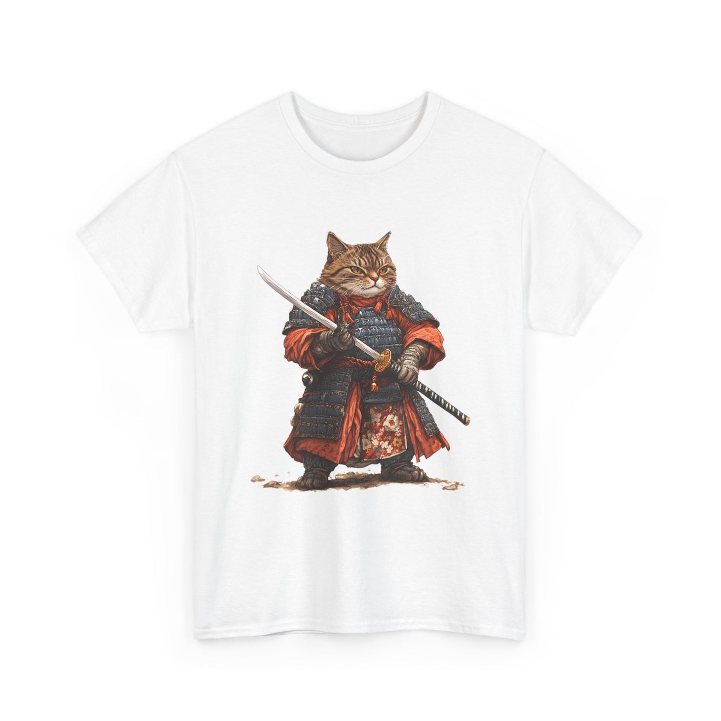 Samurai Cat T-Shirt – Warrior Tabby Graphic Tee