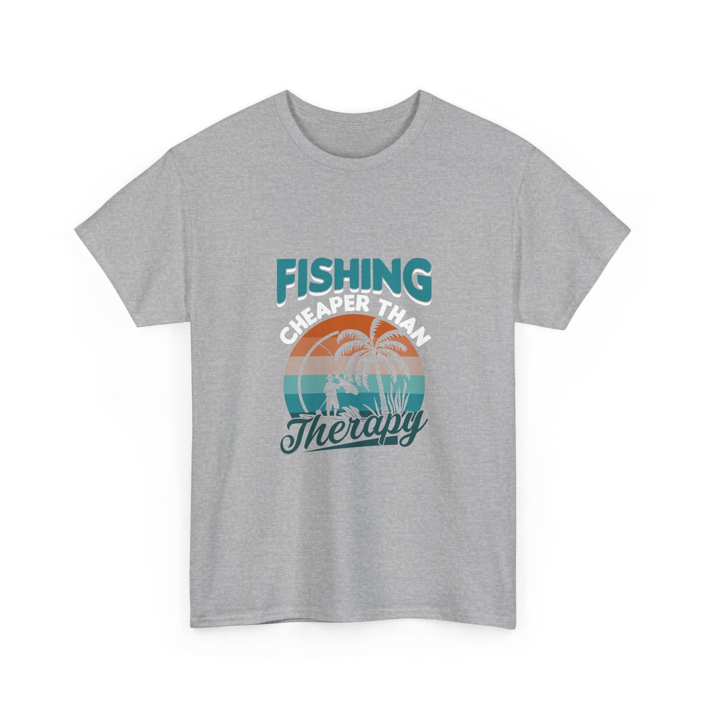 Fishing Cheaper Than Therapy T-Shirt — Retro Palm Beach Fishing Tee