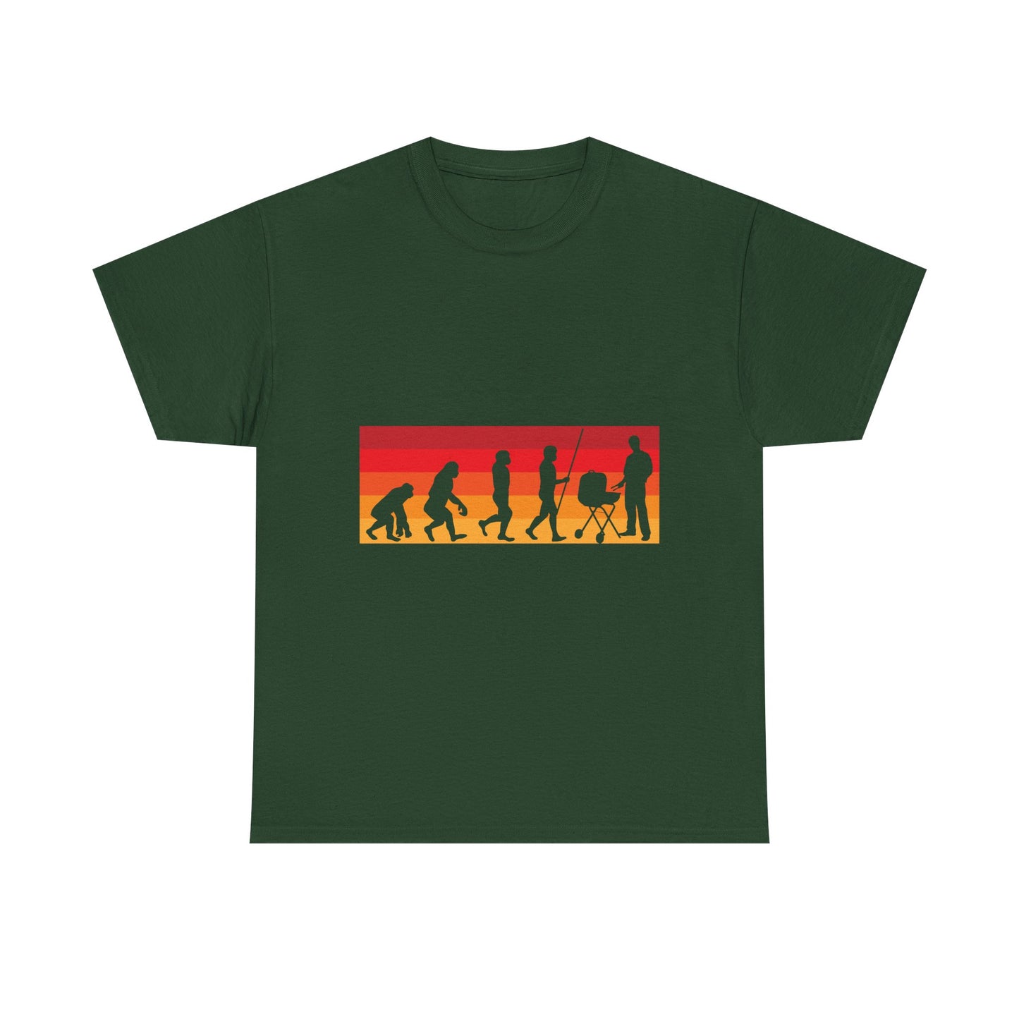 Evolution of Parenthood T-Shirt — Retro Sunset Dad to Parent Silhouette Tee