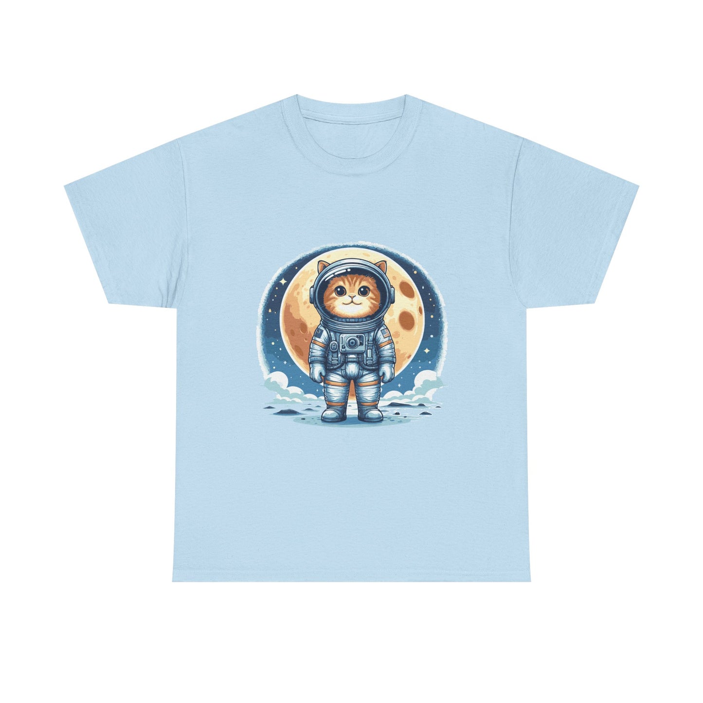 Astronaut Cat T-Shirt – Cute Space Kitty Tee with Moon