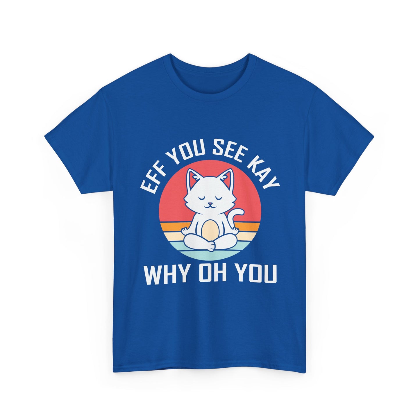 Cute Cat Tee — "EFF YOU SEE KAY WHY OH YOU" Vintage Sunset Graphic T-Shirt