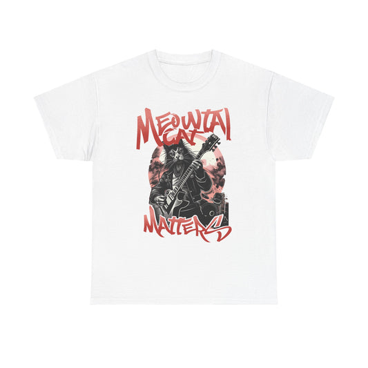Cat Metal T-Shirt – “Meowtal Matters” Rock Guitar Cat Tee