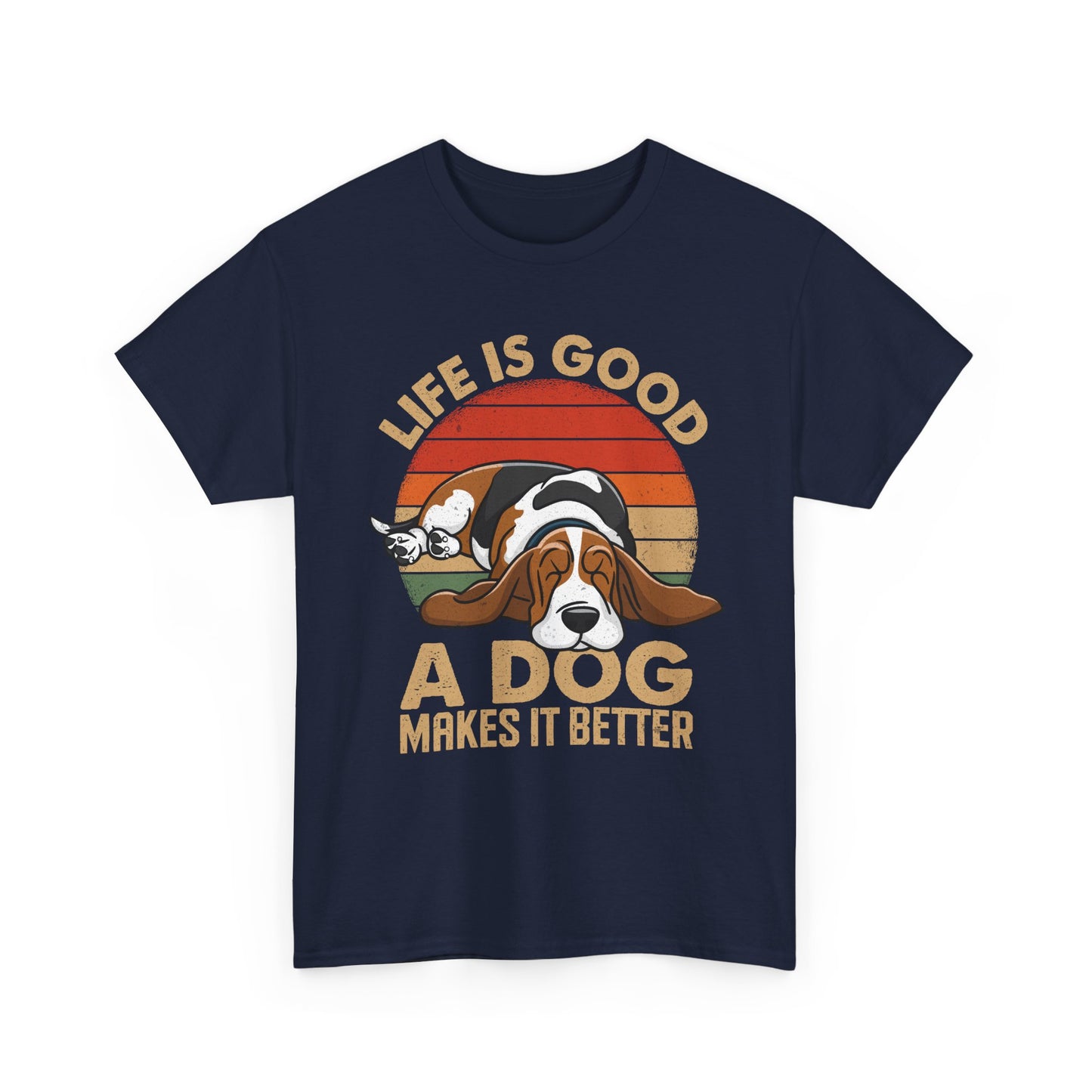 Life Is Good "A Dog Makes It Better" T-Shirt — Cute Retro Dog Lover Tee