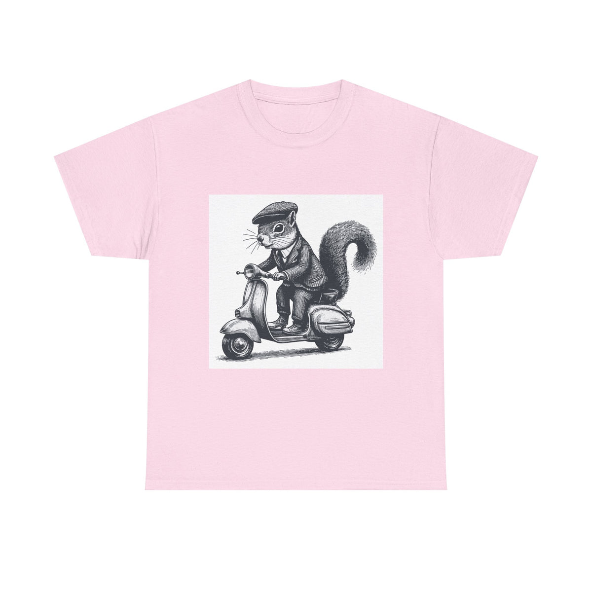 Squirrel on Scooter T-Shirt — Retro Riding Animal Tee