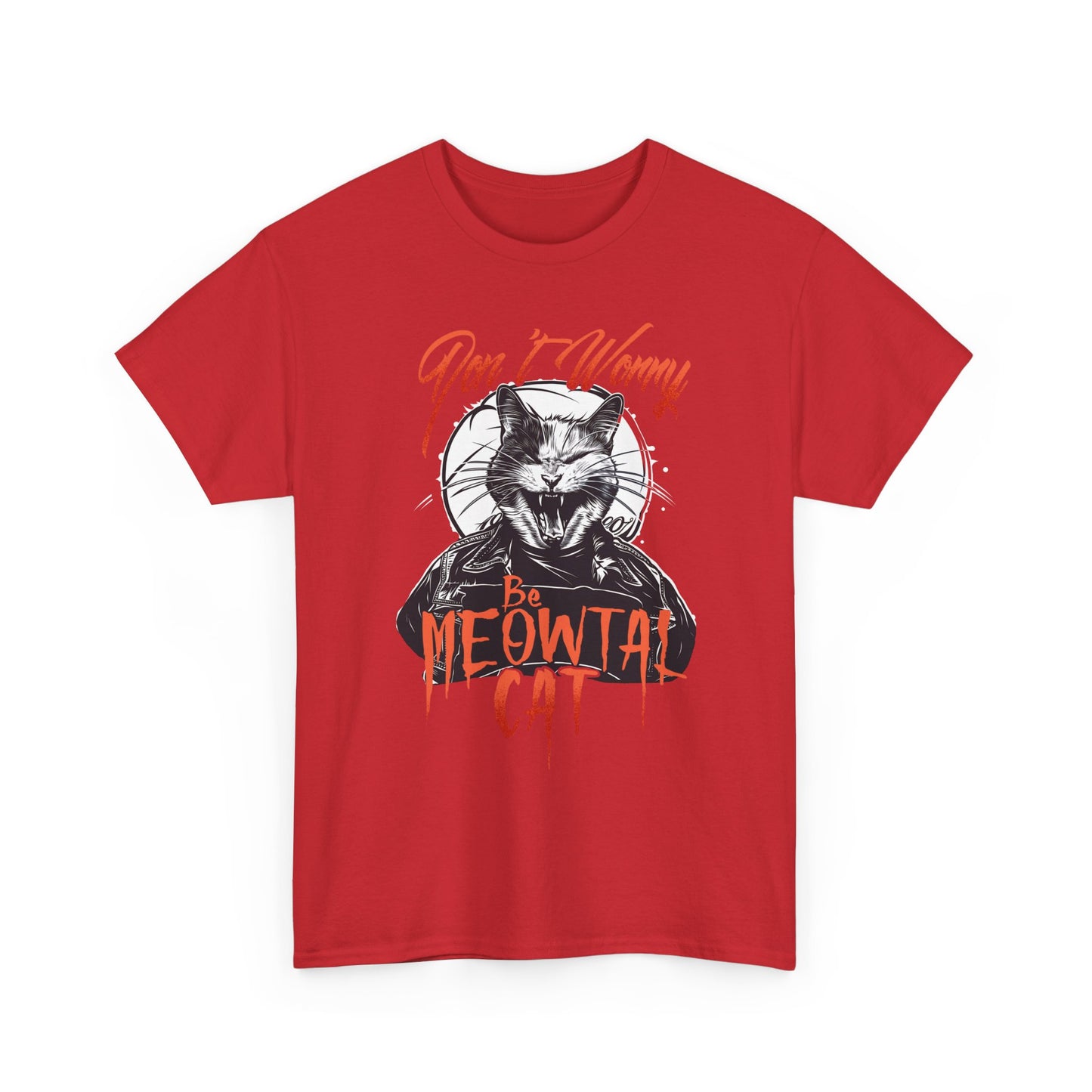 Meowtal Cat T-Shirt — 'Don't Worry' Gothic Cat Graphic Tee