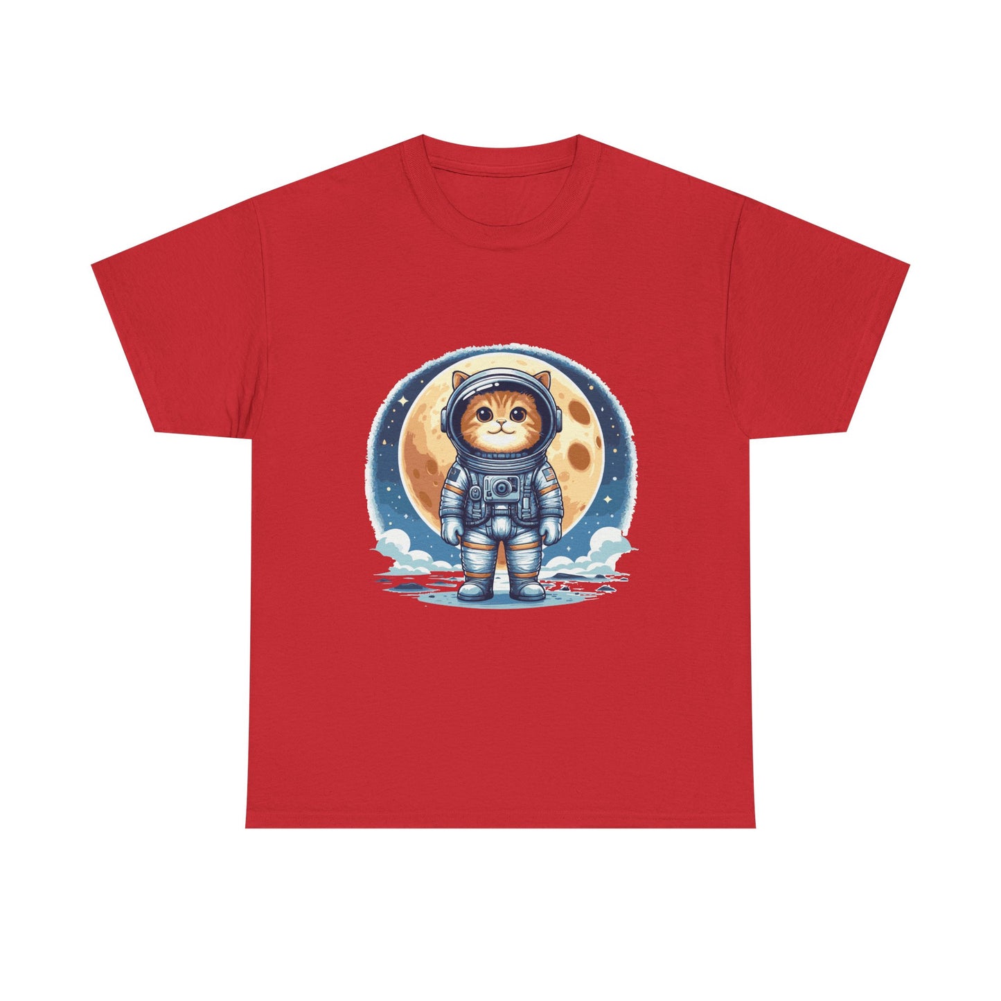Astronaut Cat T-Shirt – Cute Space Kitty Tee with Moon