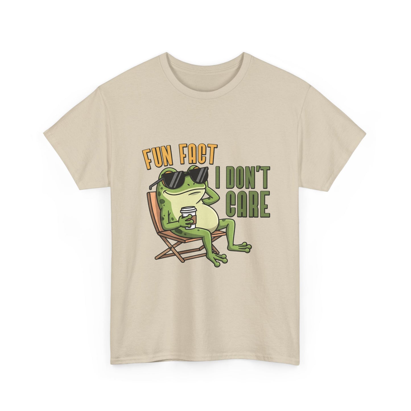 T-Shirt — 'Fun Fact I Don't Care' Relaxed Frog Graphic Tee