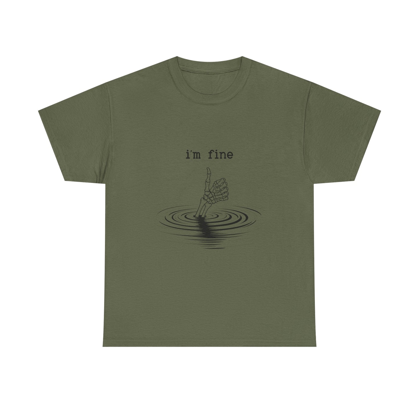 T-Shirt — "i'm fine" Drowning Hand Graphic Tee