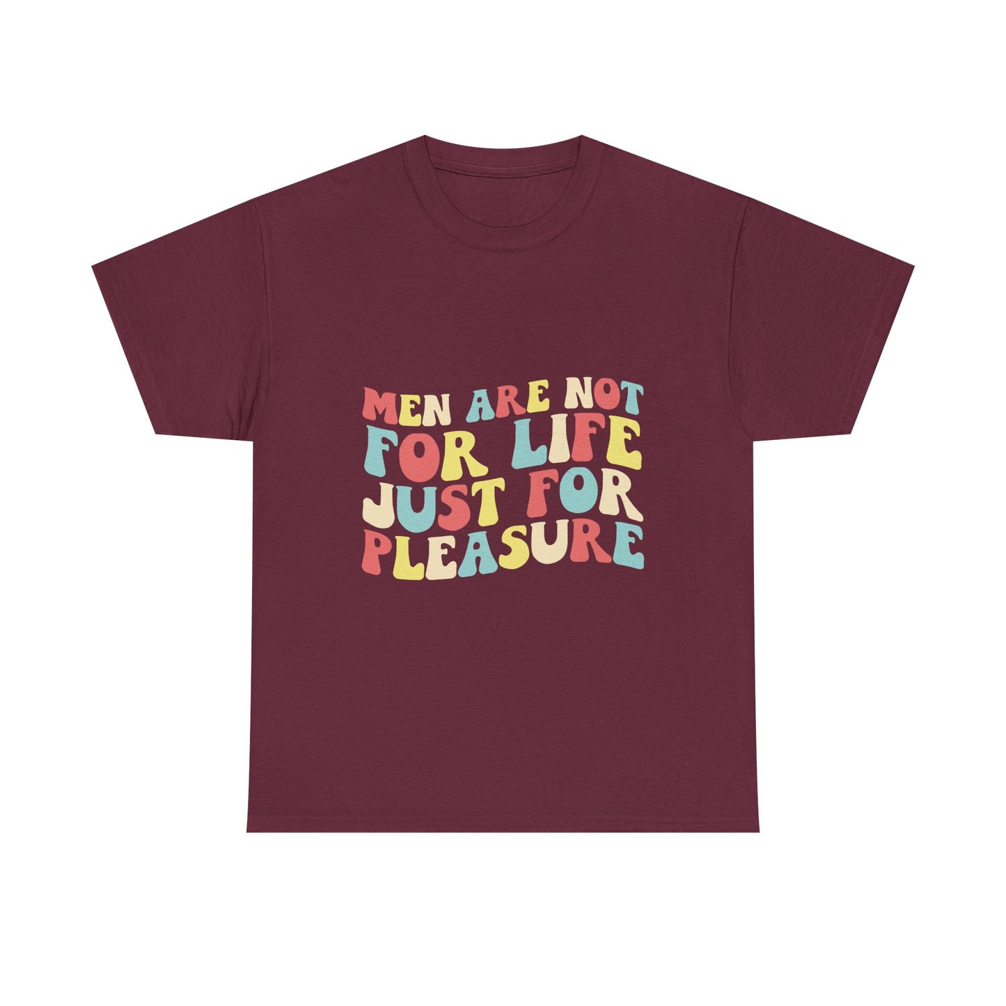 T-Shirt — "Men Are Not For Life Just For Pleasure" Retro Colorblock Graphic Tee