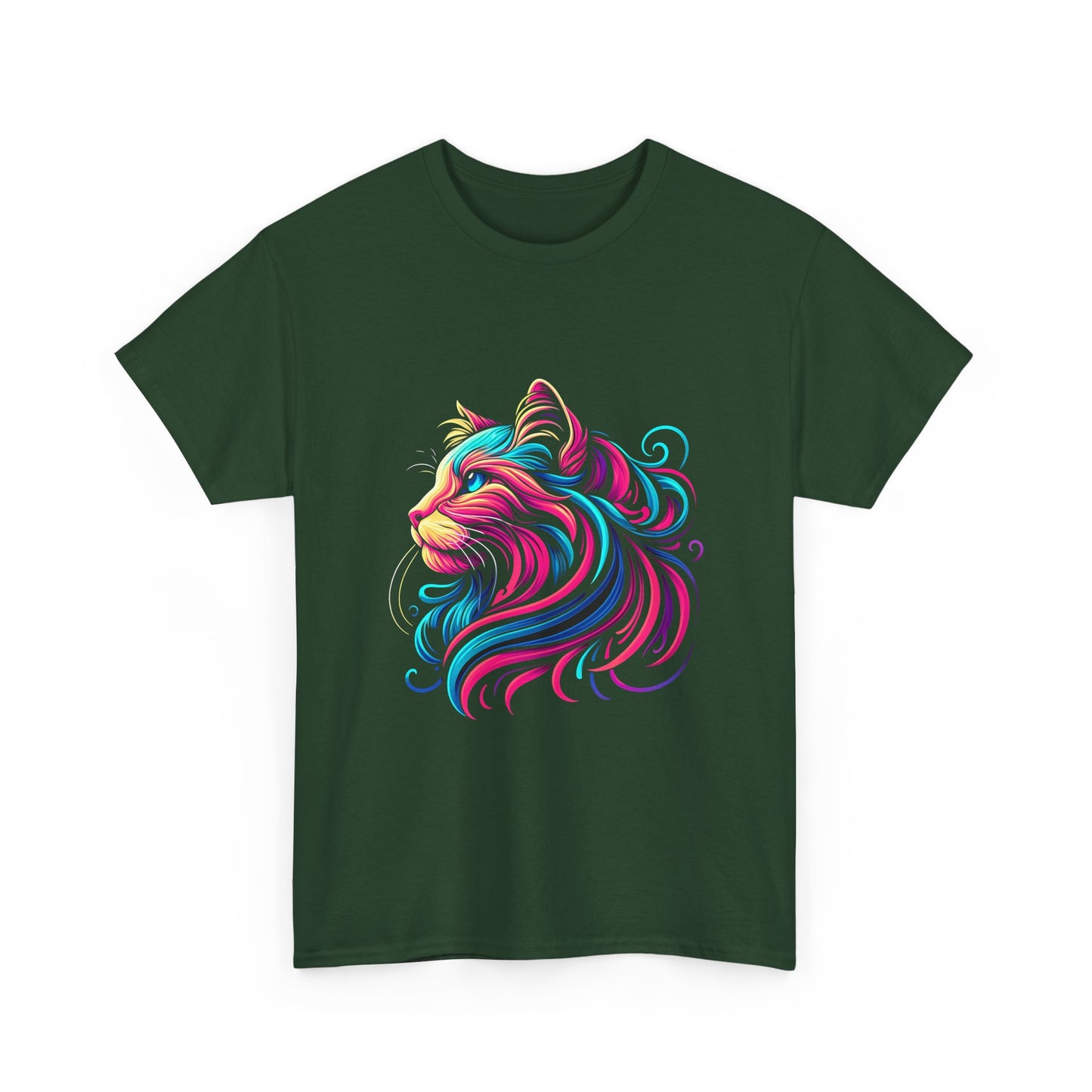 Cat T-Shirt — Colorful Swirl Cat Art Tee