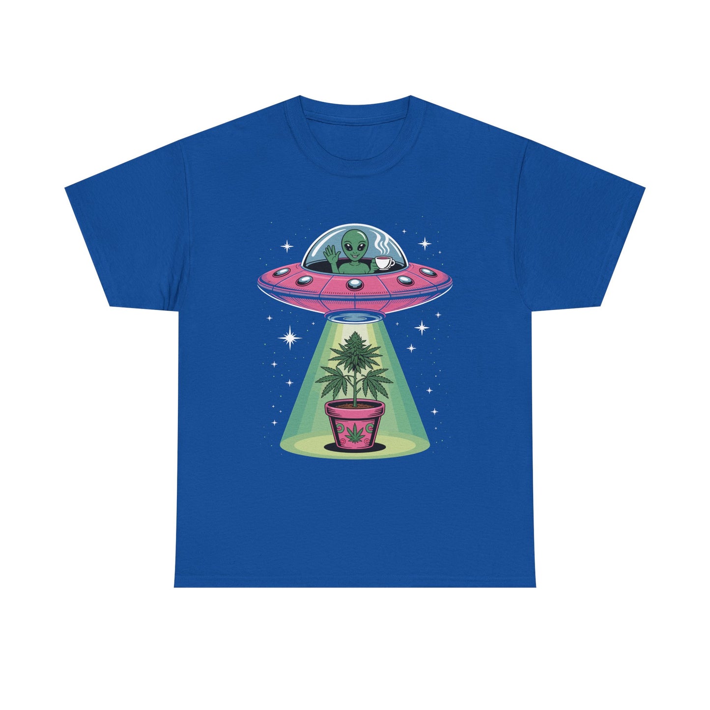 Alien UFO Plant Tee — Cute Extraterrestrial Plant Abduction Graphic T-Shirt