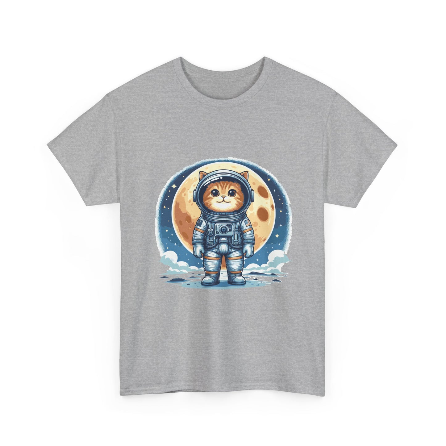 Astronaut Cat T-Shirt – Cute Space Kitty Tee with Moon
