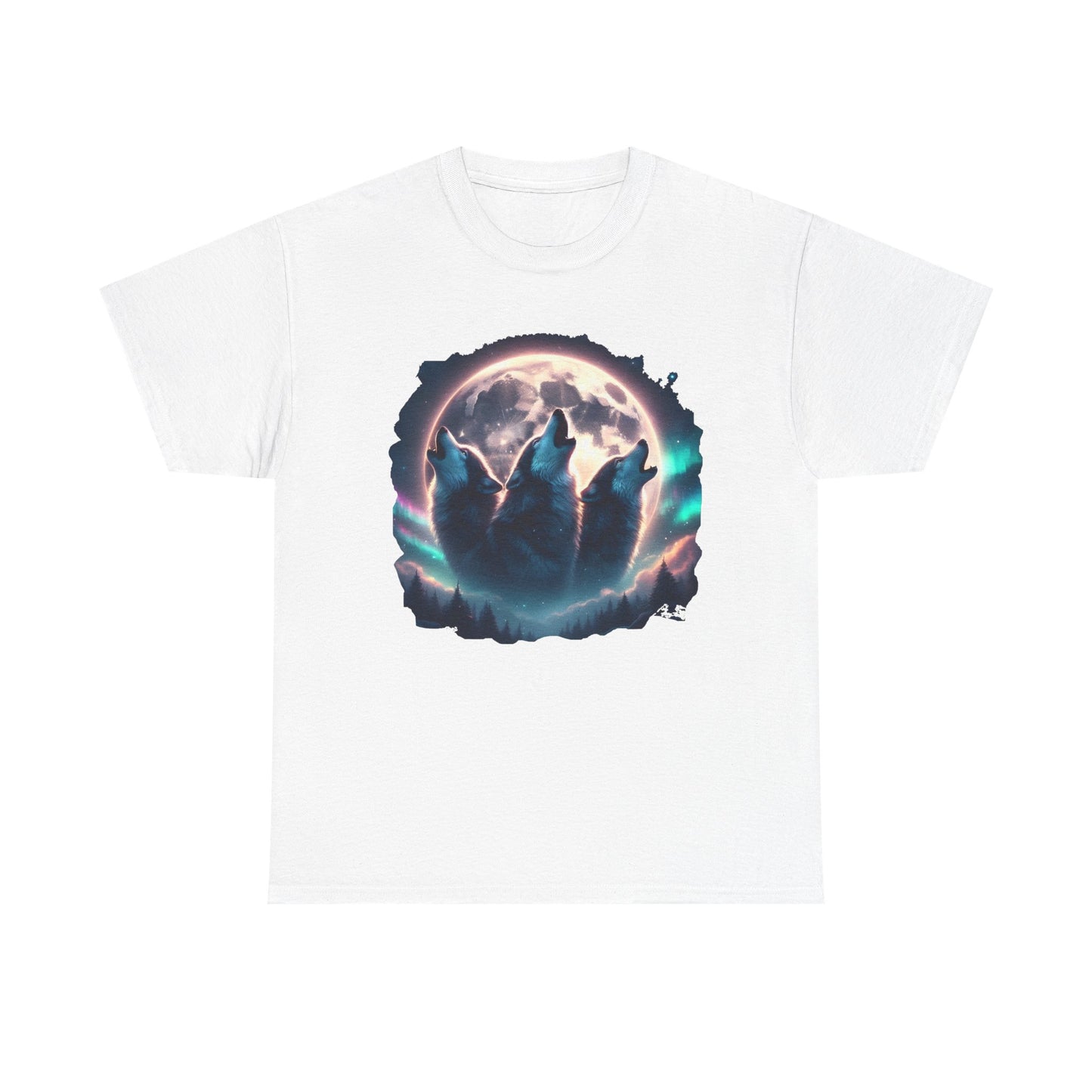 Wolf Moon T-Shirt — Howling Wolves Silhouette at Full Moon Graphic Tee