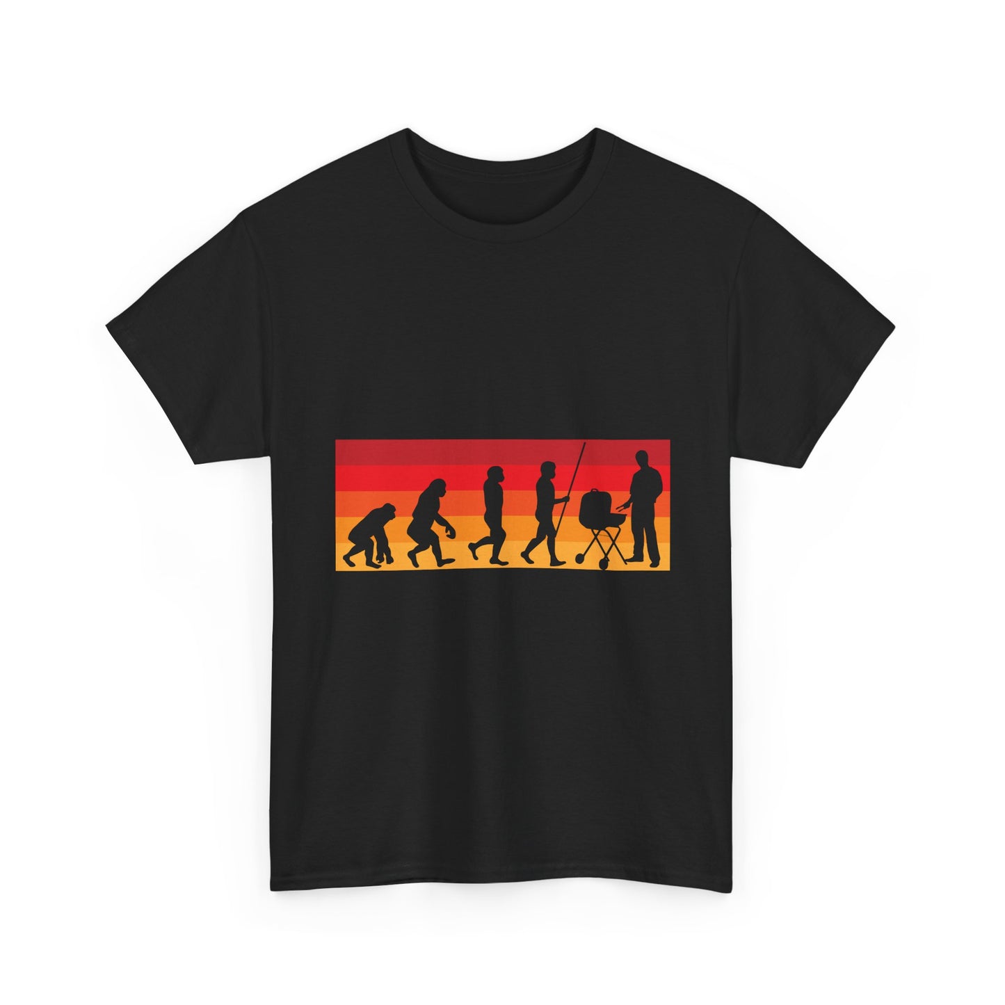 Evolution of Parenthood T-Shirt — Retro Sunset Dad to Parent Silhouette Tee