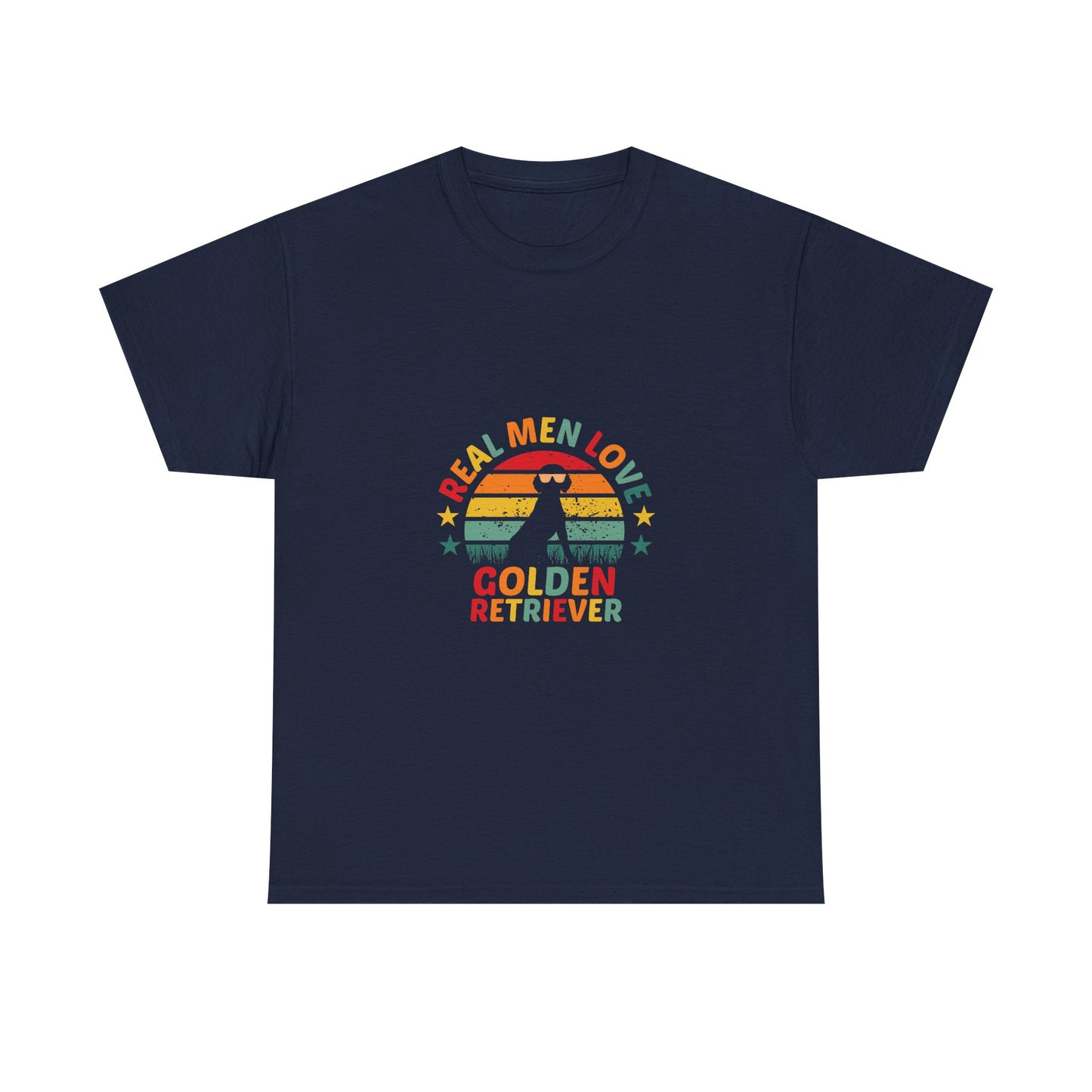 T-Shirt — "Real Men Love Golden Retriever" Retro Dog Tee