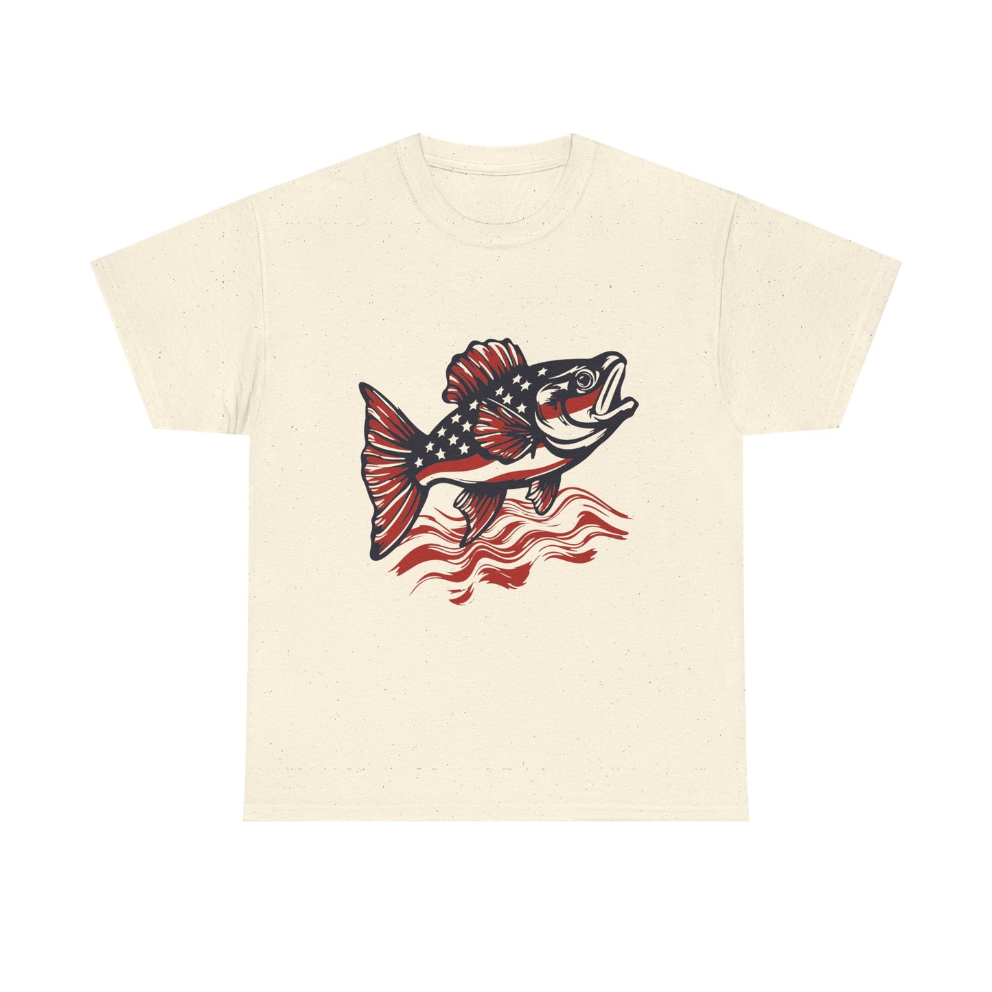 Walleye Fishing Graphic Tee – Retro Red & Black Fish Design