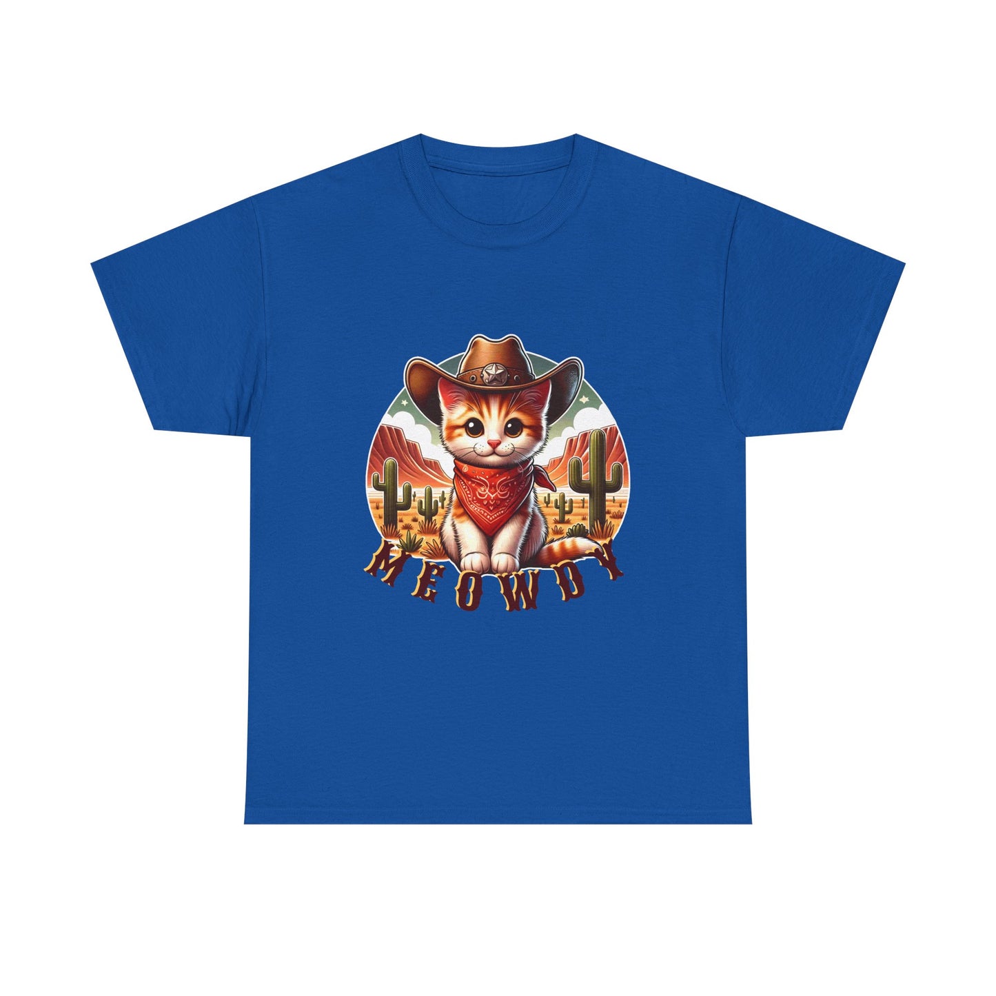 Cat Cowboy Tee — "Meowdy" Western Kitten Graphic T-Shirt