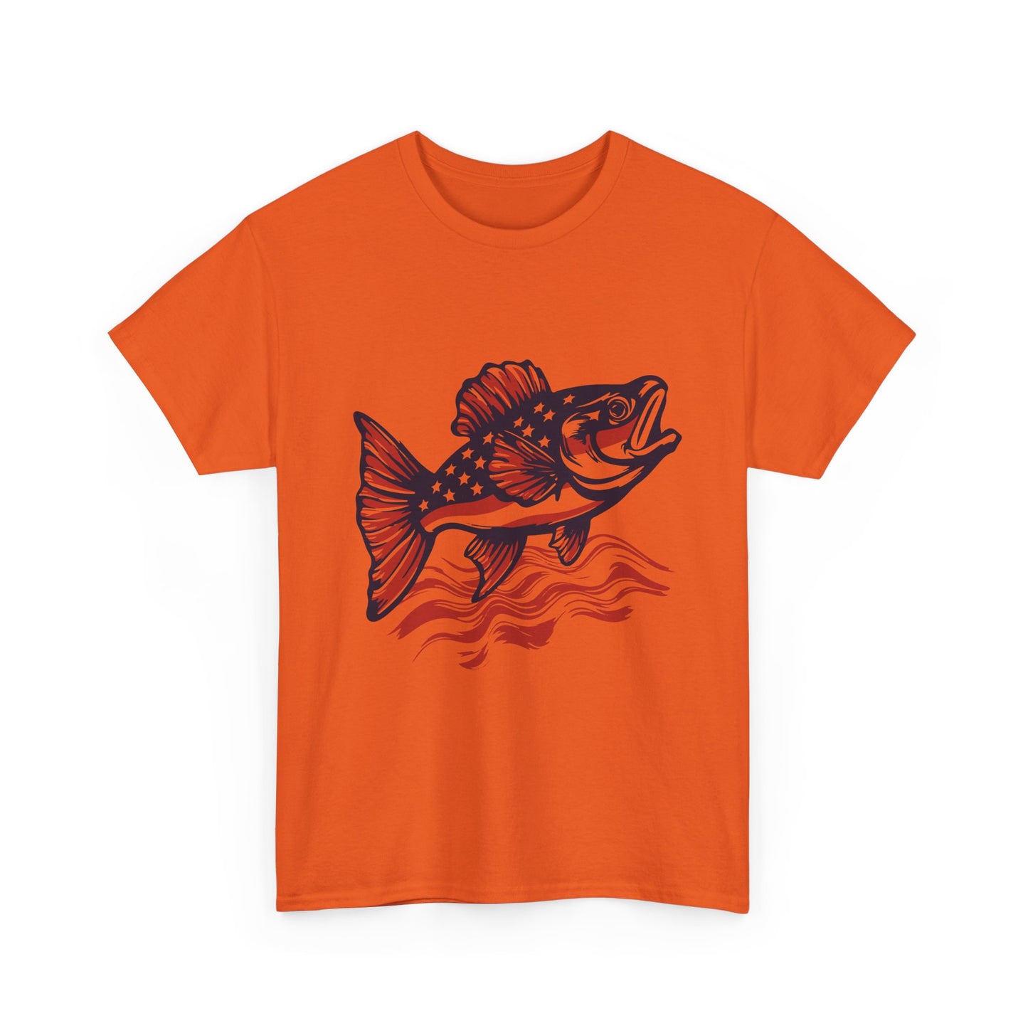 Walleye Fishing Graphic Tee – Retro Red & Black Fish Design
