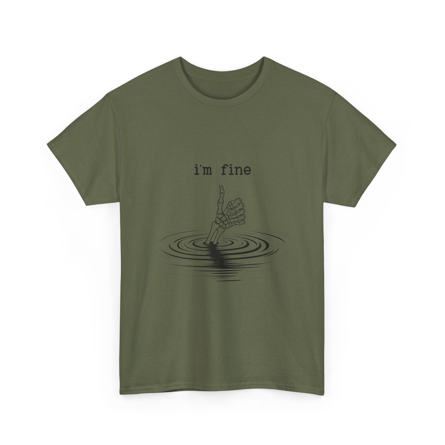 T-Shirt — "i'm fine" Drowning Hand Graphic Tee