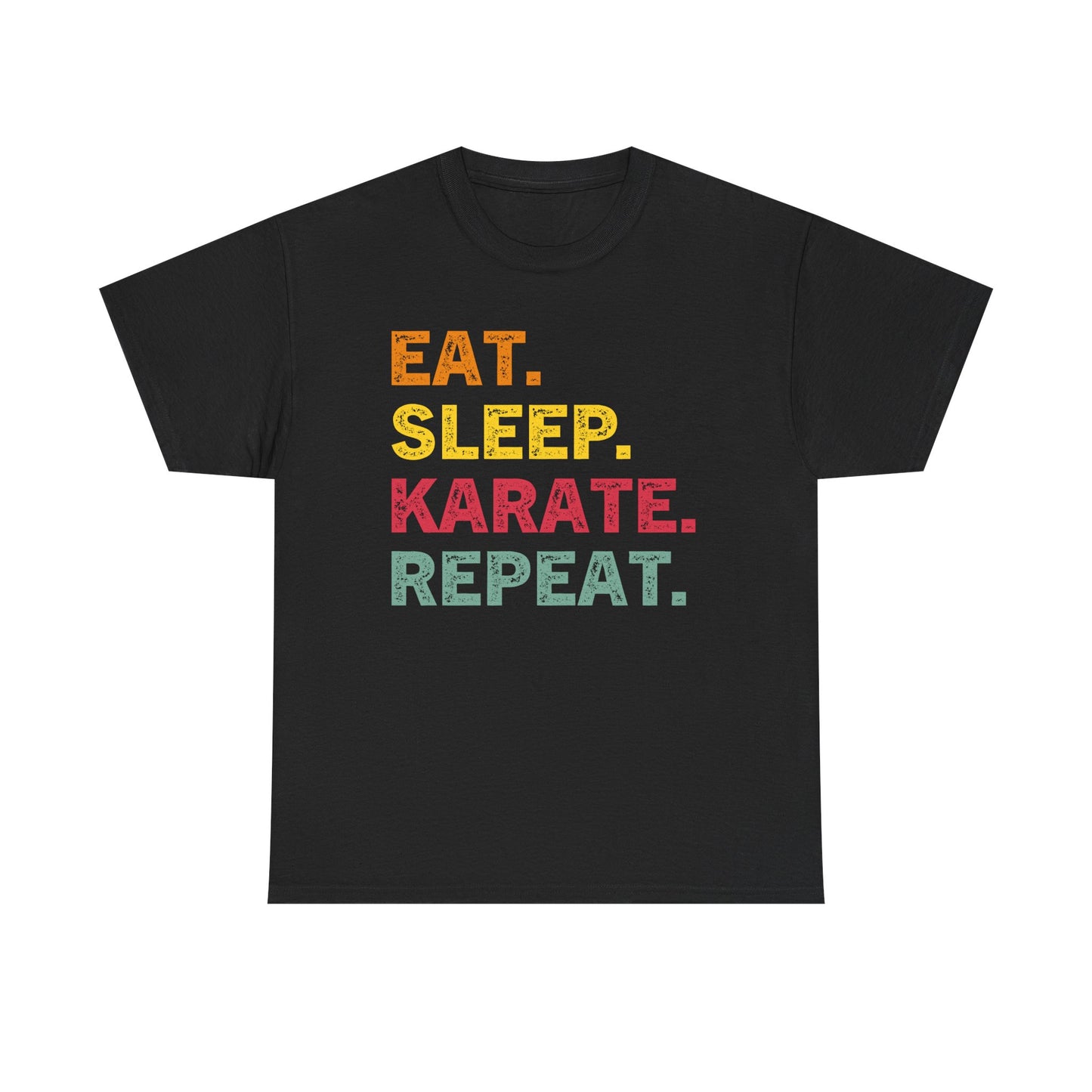 Karate T-Shirt - Eat. Sleep. Karate. Repeat. Retro Martial Arts Tee