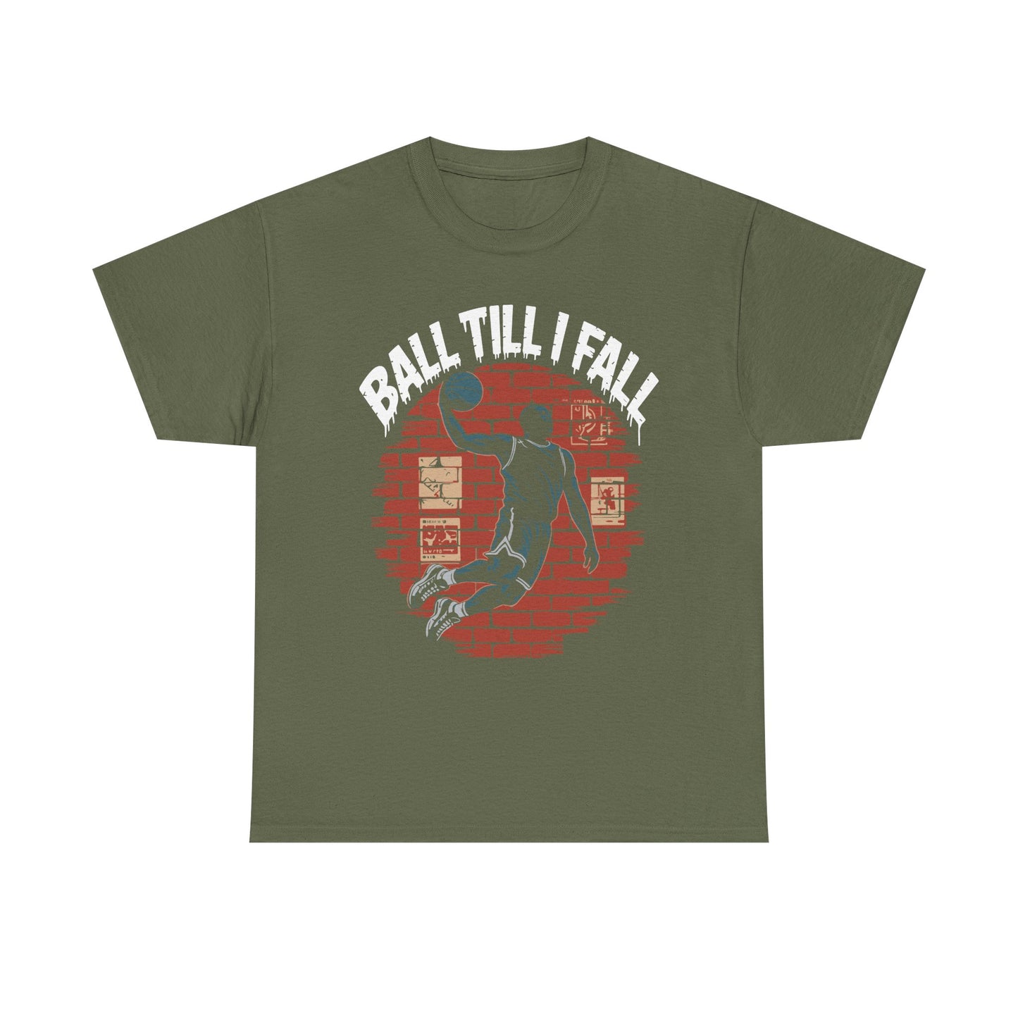 Basketball 'Ball Till I Fall' Tee — Vintage Brick Dunk Graphic T-Shirt
