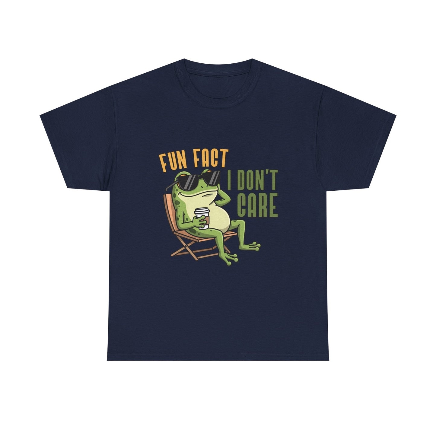 T-Shirt — 'Fun Fact I Don't Care' Relaxed Frog Graphic Tee