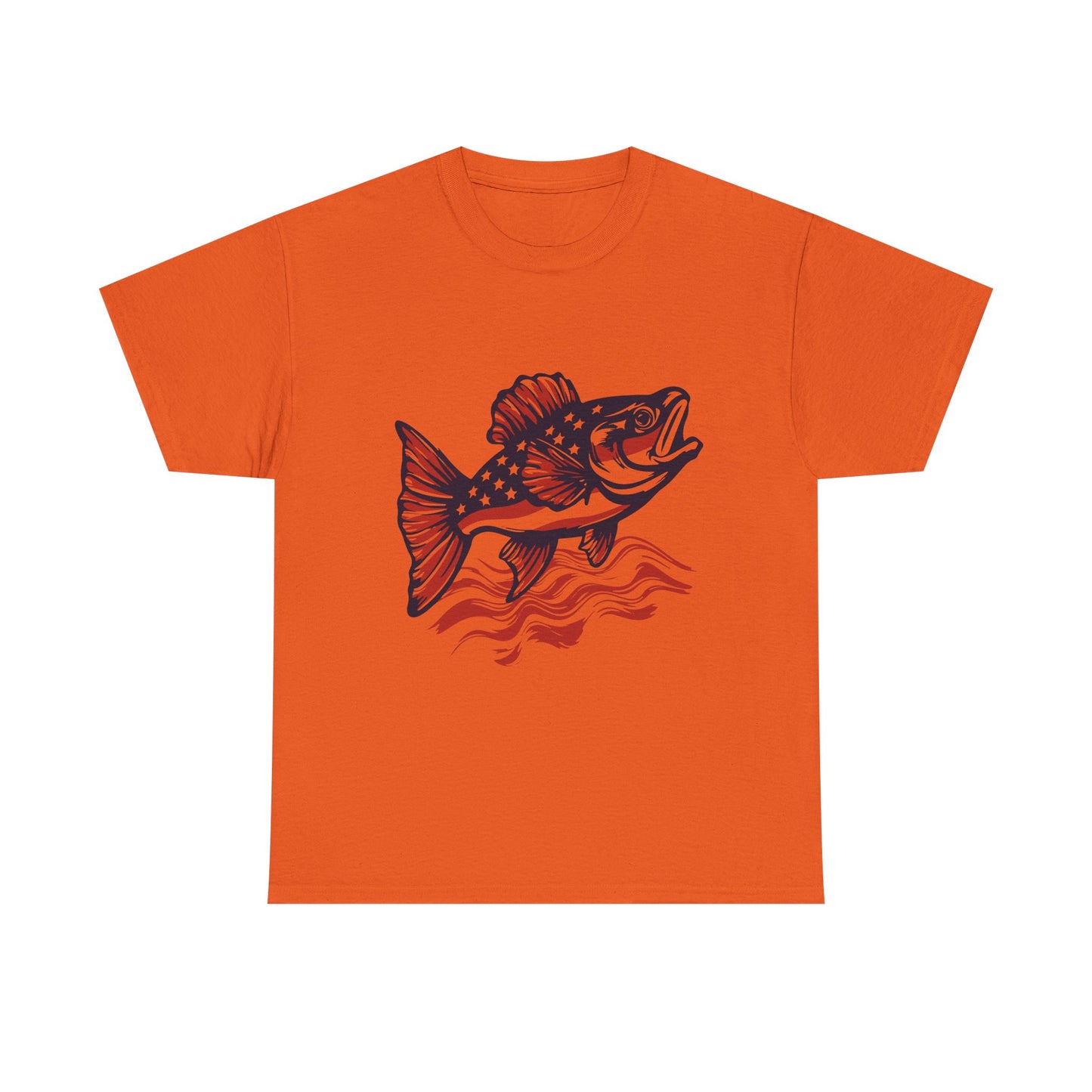 Walleye Fishing Graphic Tee – Retro Red & Black Fish Design