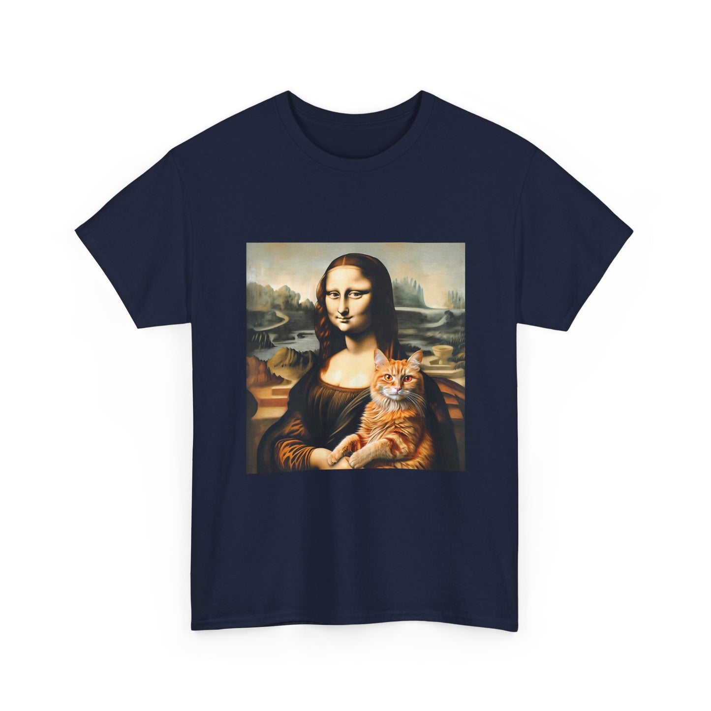 T-Shirt — Mona Lisa Holding a Cat Graphic Tee