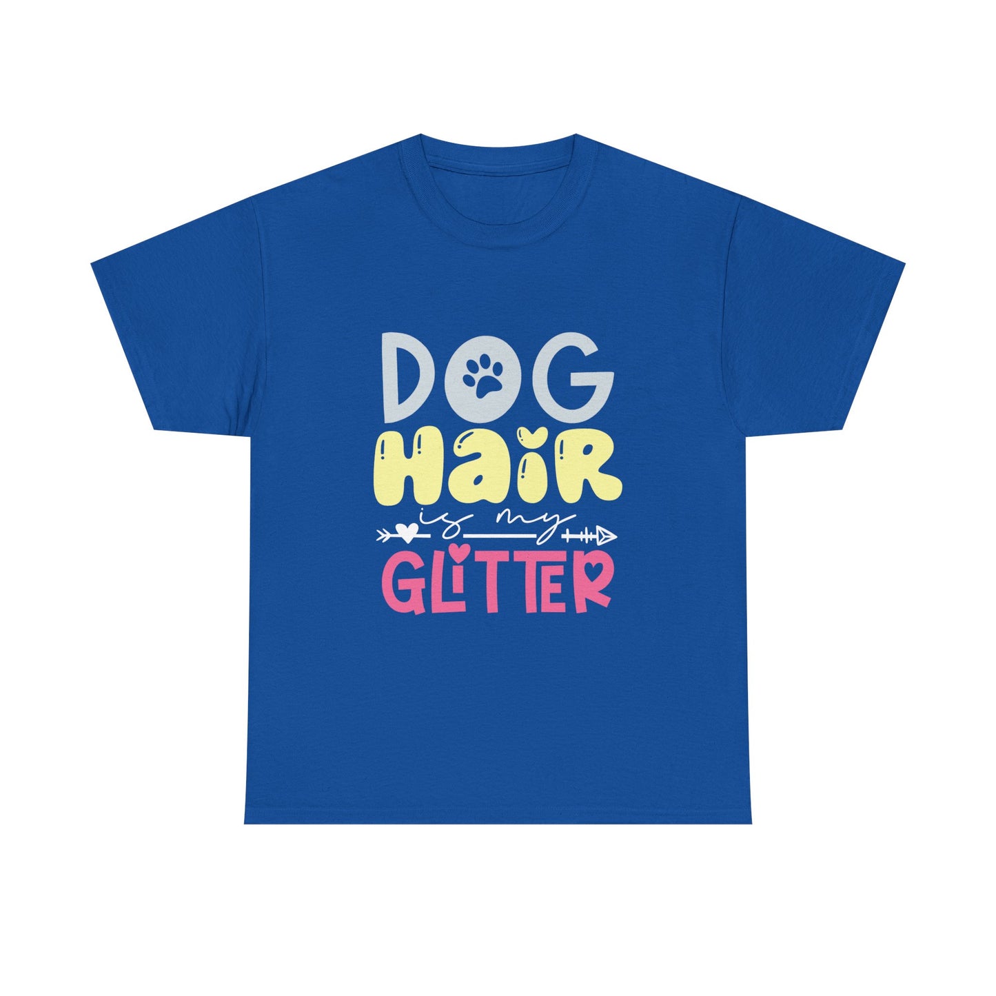 Dog Hair Glitter T-Shirt — Cute Paw Print Pet Lover Tee