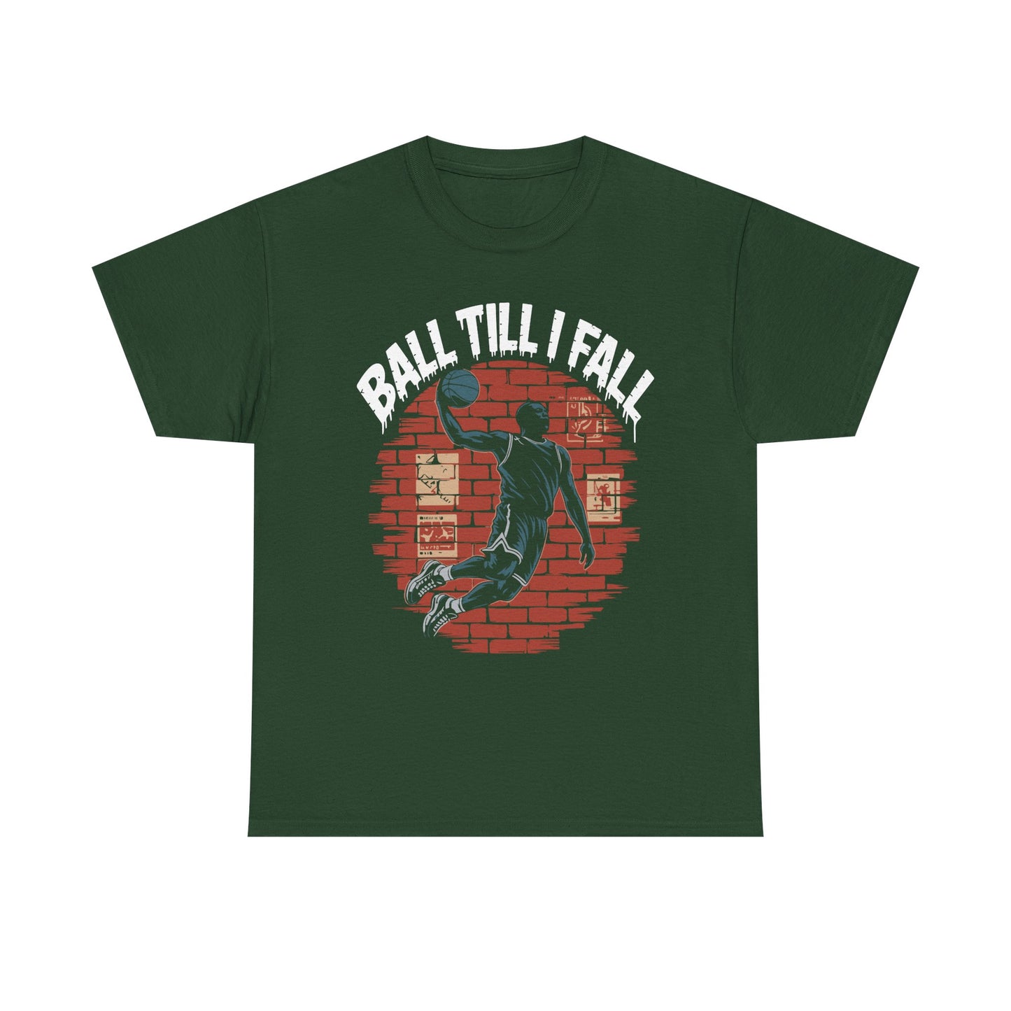 Basketball 'Ball Till I Fall' Tee — Vintage Brick Dunk Graphic T-Shirt
