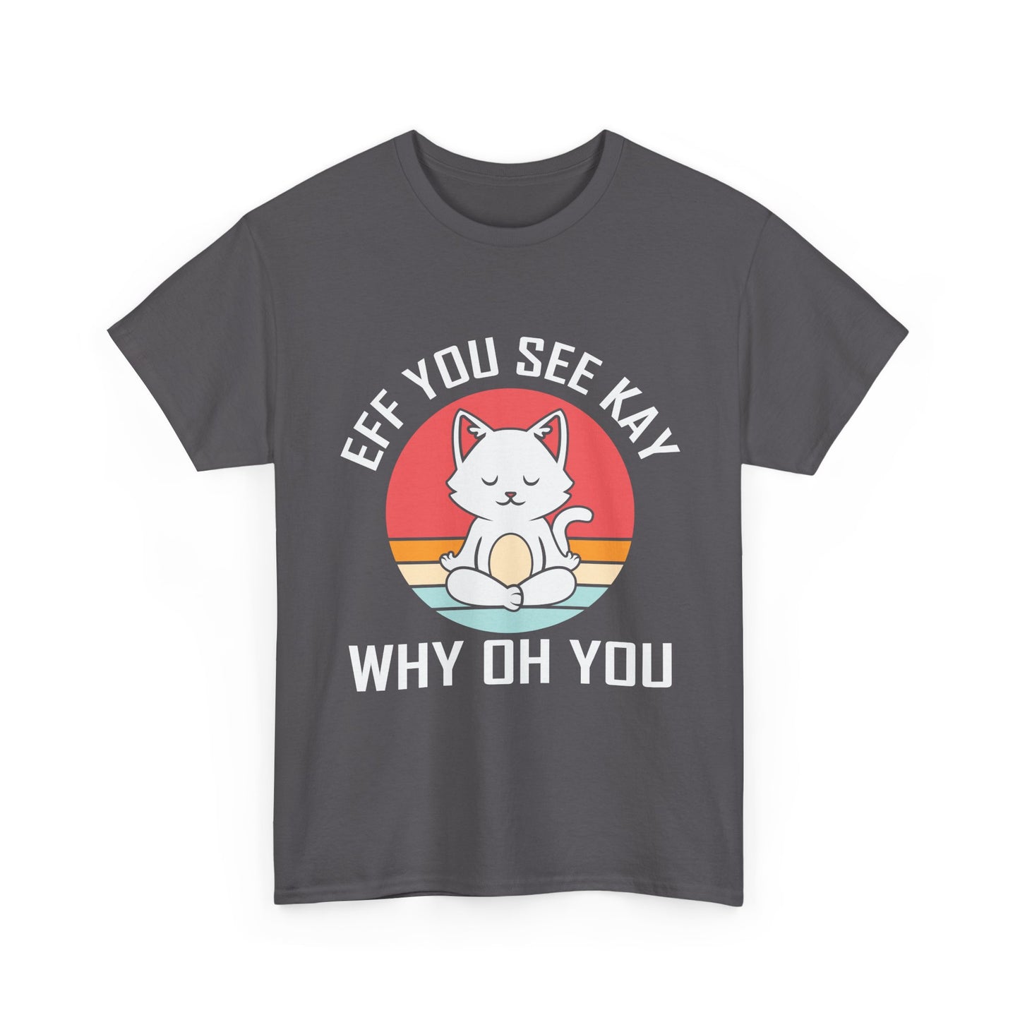 Cute Cat Tee — "EFF YOU SEE KAY WHY OH YOU" Vintage Sunset Graphic T-Shirt