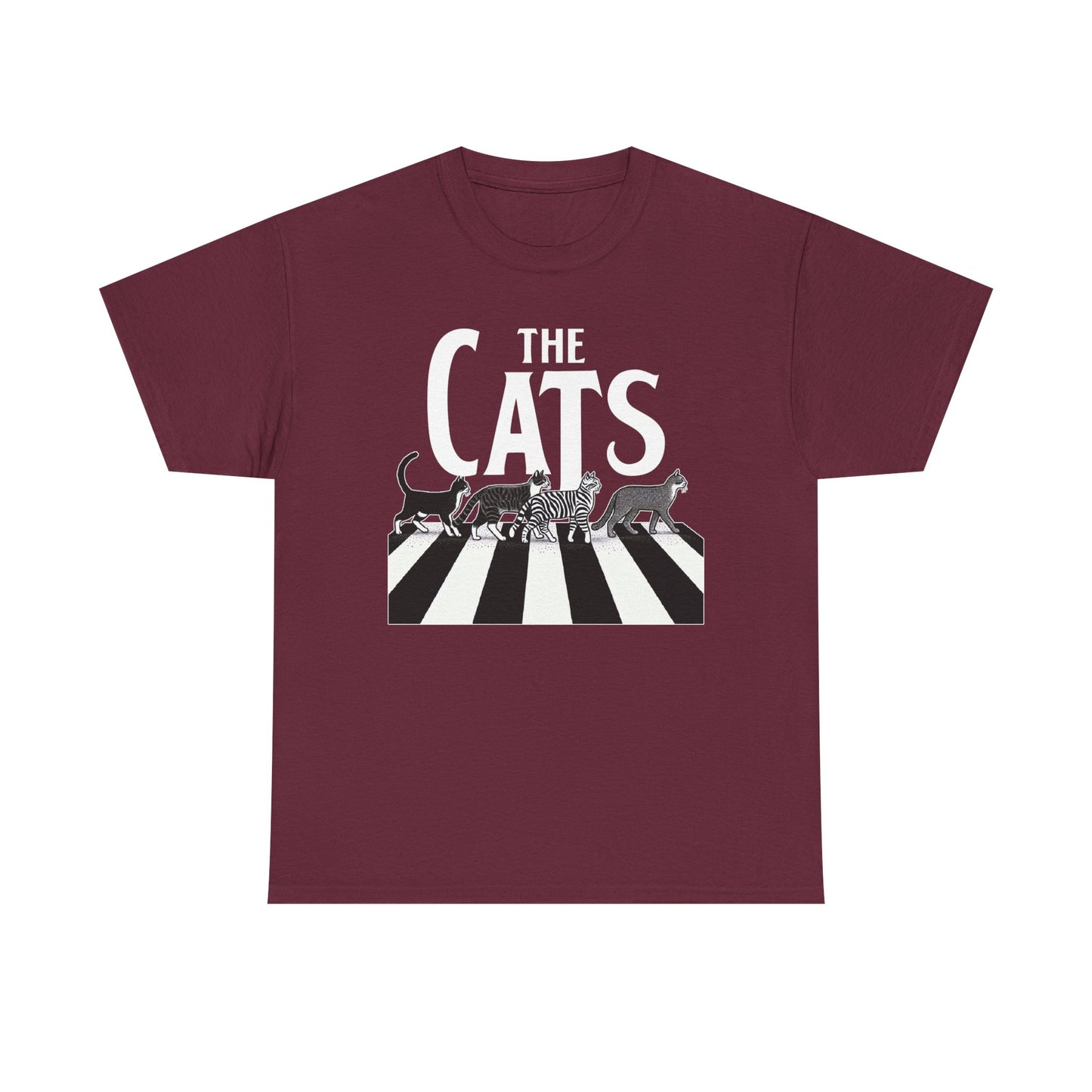 Cats Crossing T‑Shirt — Retro Black & White Cat Walk Graphic Tee