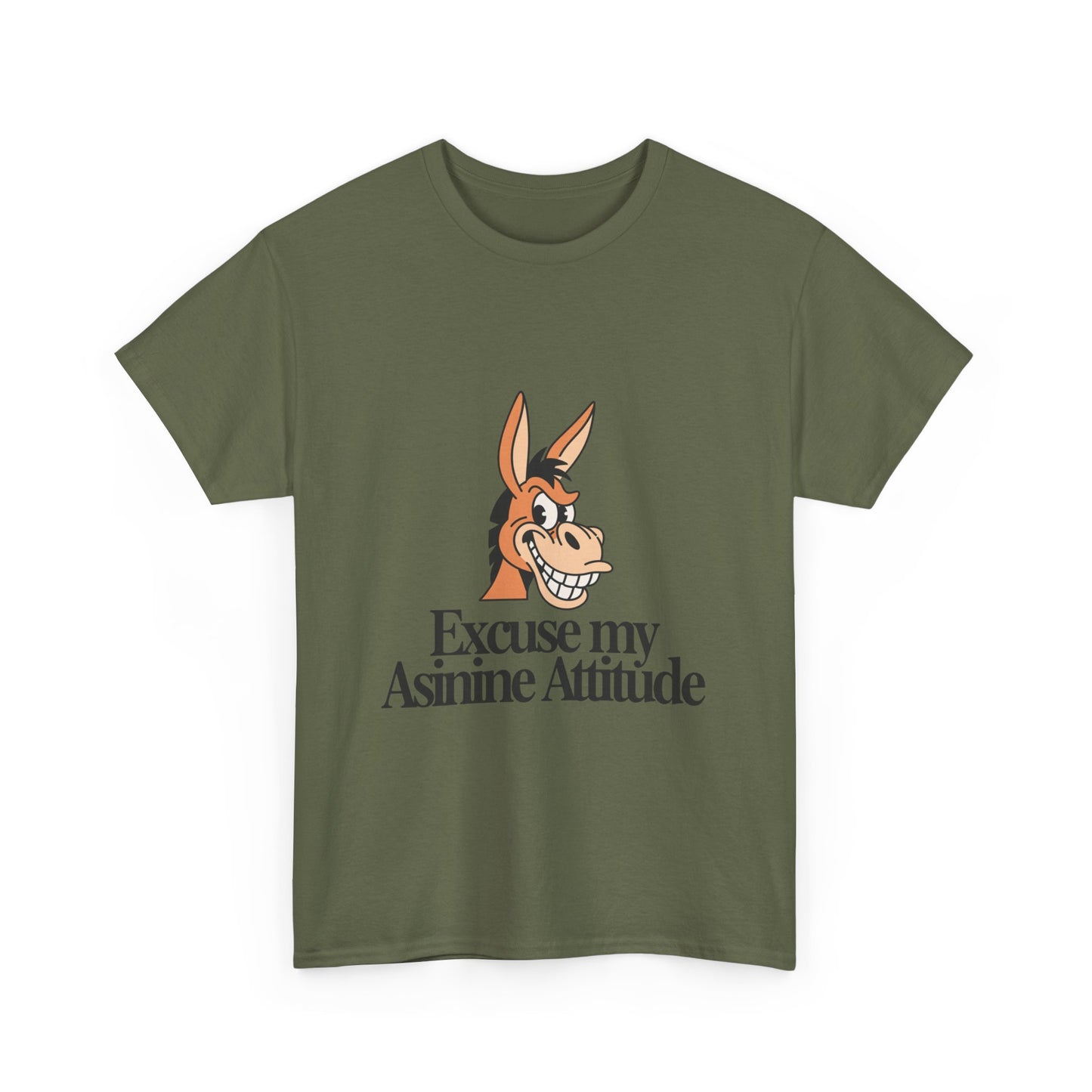 Funny Donkey Tee — "Excuse My Asinine Attitude" Casual Graphic T-Shirt