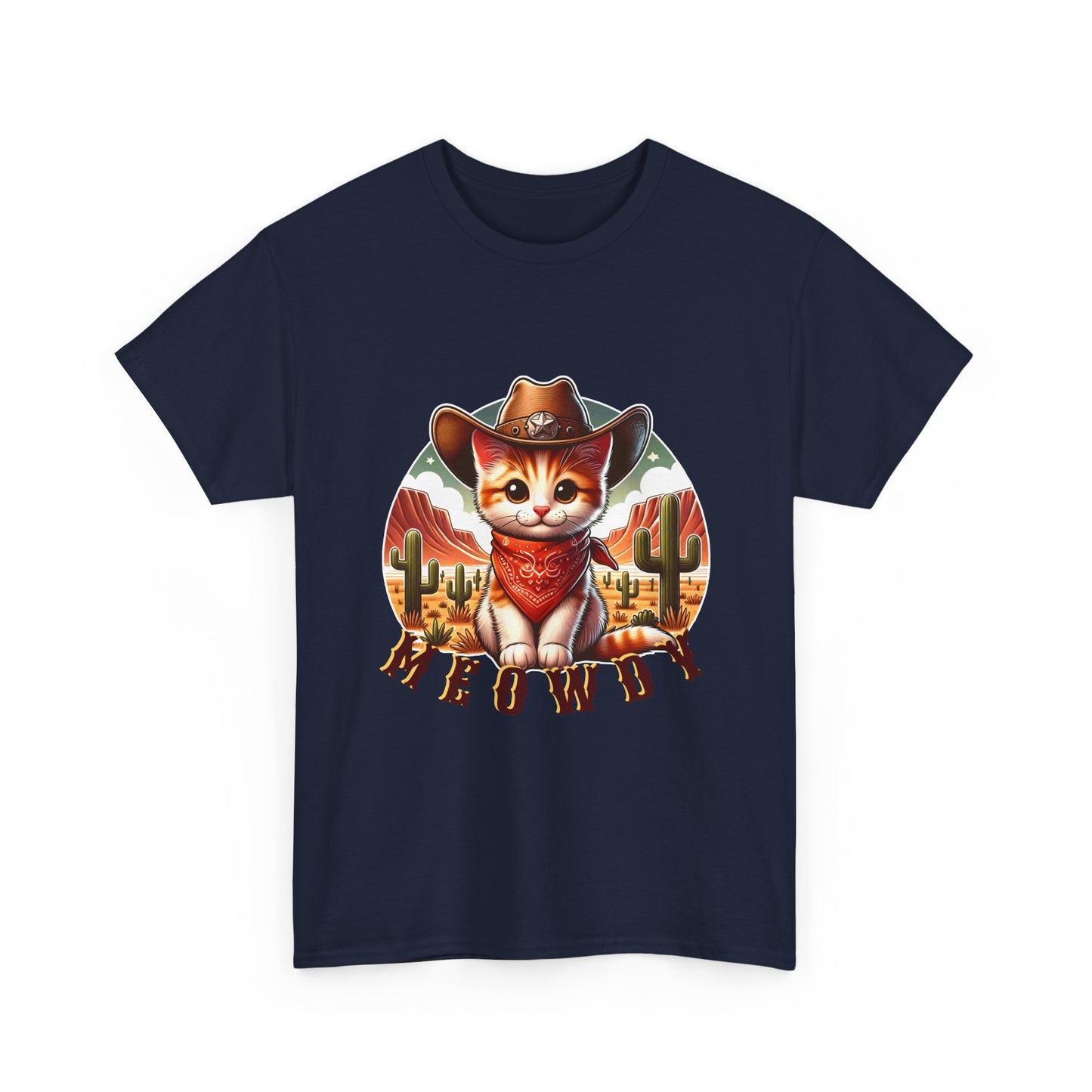 Cat Cowboy Tee — "Meowdy" Western Kitten Graphic T-Shirt
