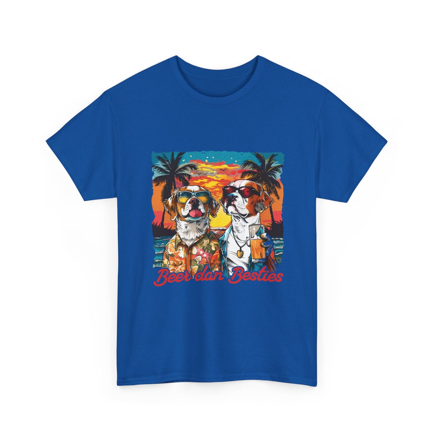 T-Shirt — 'Beer dan Besties' Retro Sunset Dogs Tee