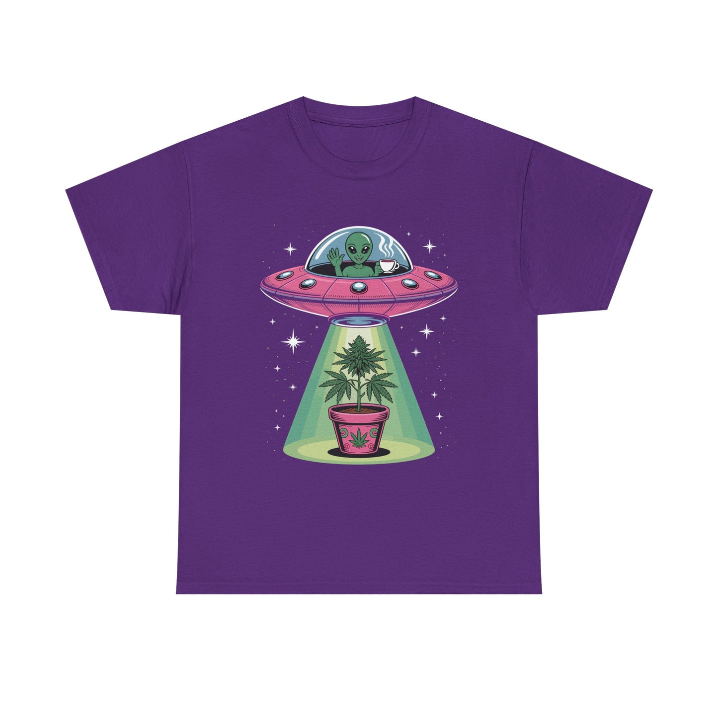 Alien UFO Plant Tee — Cute Extraterrestrial Plant Abduction Graphic T-Shirt