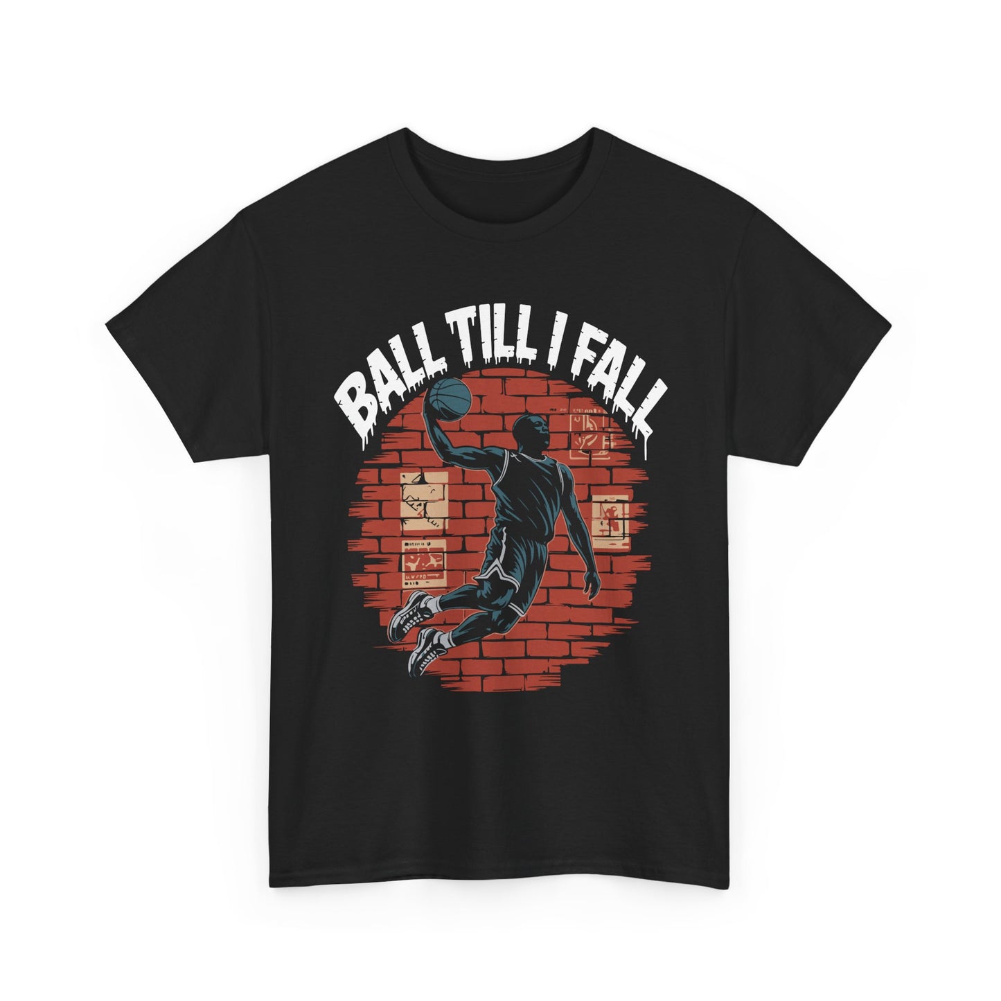 Basketball 'Ball Till I Fall' Tee — Vintage Brick Dunk Graphic T-Shirt