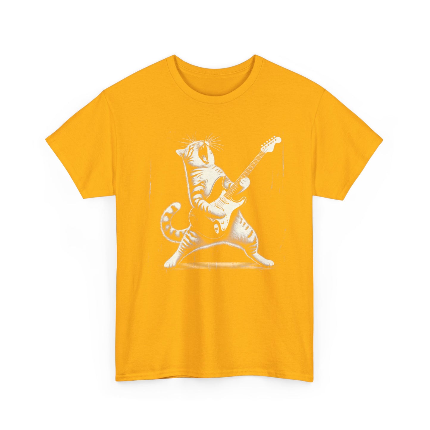 Cat Rocker T-Shirt — Guitar Playing Cat Vintage Band Tee