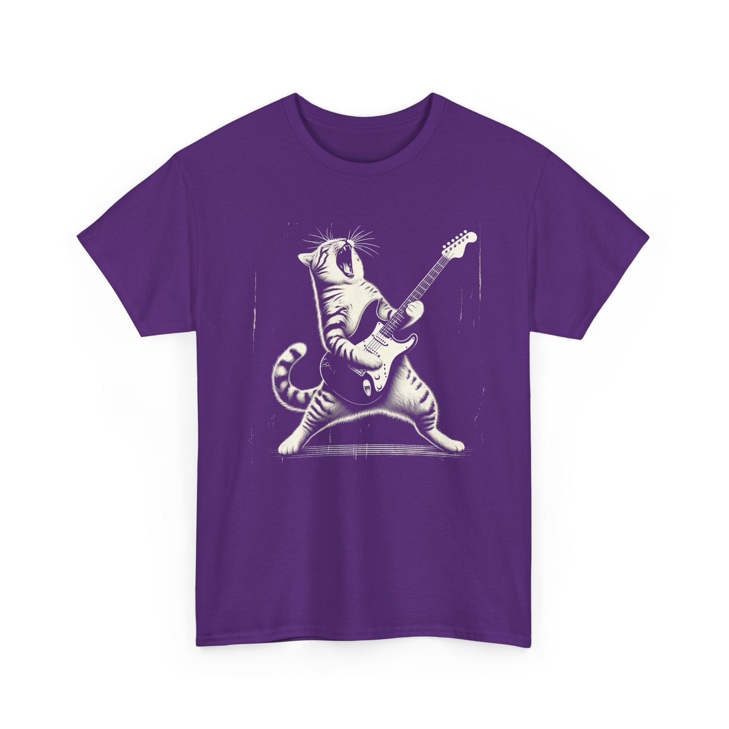 Cat Rocker T-Shirt — Guitar Playing Cat Vintage Band Tee